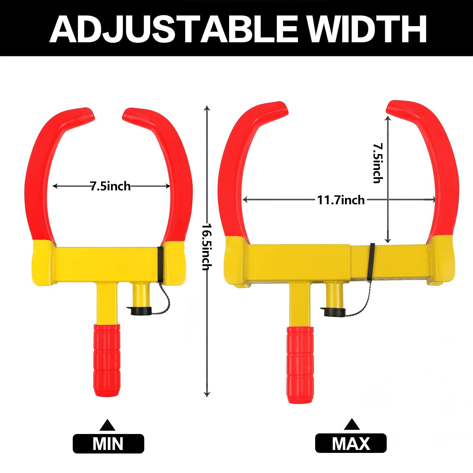 Kaycentop Wheel Clamp Lock Universal Security Tire Locks Anti Theft Lock Fit Most Vehicles Max 11'' Tire Width For Trailers Suv