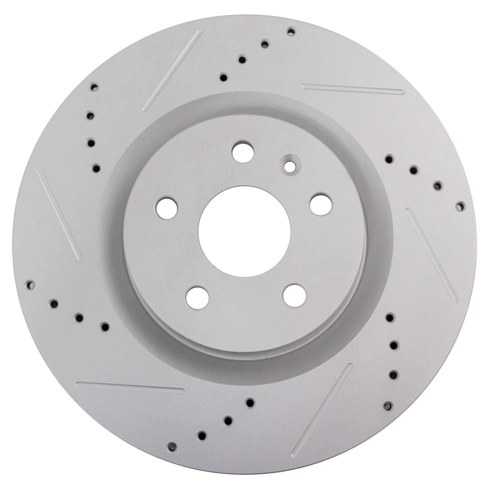 Trq Front Performance Brake Rotors Set Vented Premium G-Coated Cross Drilled & Slotted Compatible With 2012-2013 Buick Regal 201