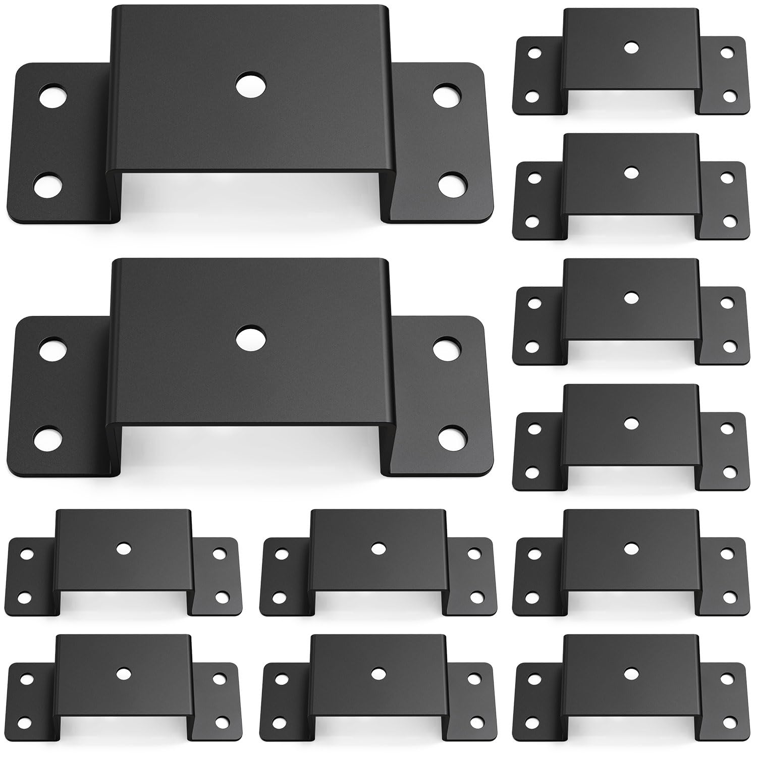 FOROIRON 12 Pcs Trailer Stake Pocket Bracket for 2'' x 4'' Lumber Heavy Duty Utility Trailer Stake Pocket for Trailer, Truck, Bo