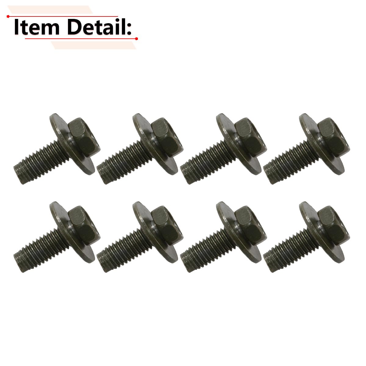 RLB-HILON 8PCS Skid Plate Splash Shield Bolts, M8x1.25 Alloy Steel, Black, Compatible with Toyota 4Runner Tacoma Tundra Sequoia FJ
