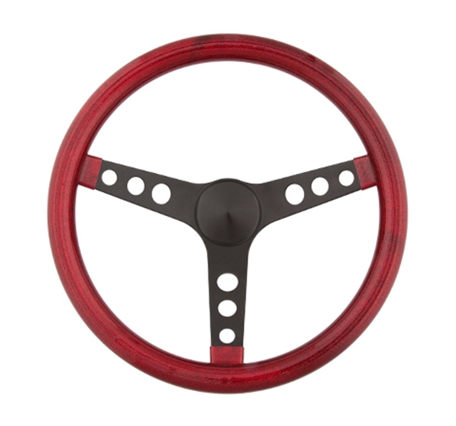 Grant 8455 13.5 in. Metal Flake Steering Wheel  Black 3-Spoke - Red
