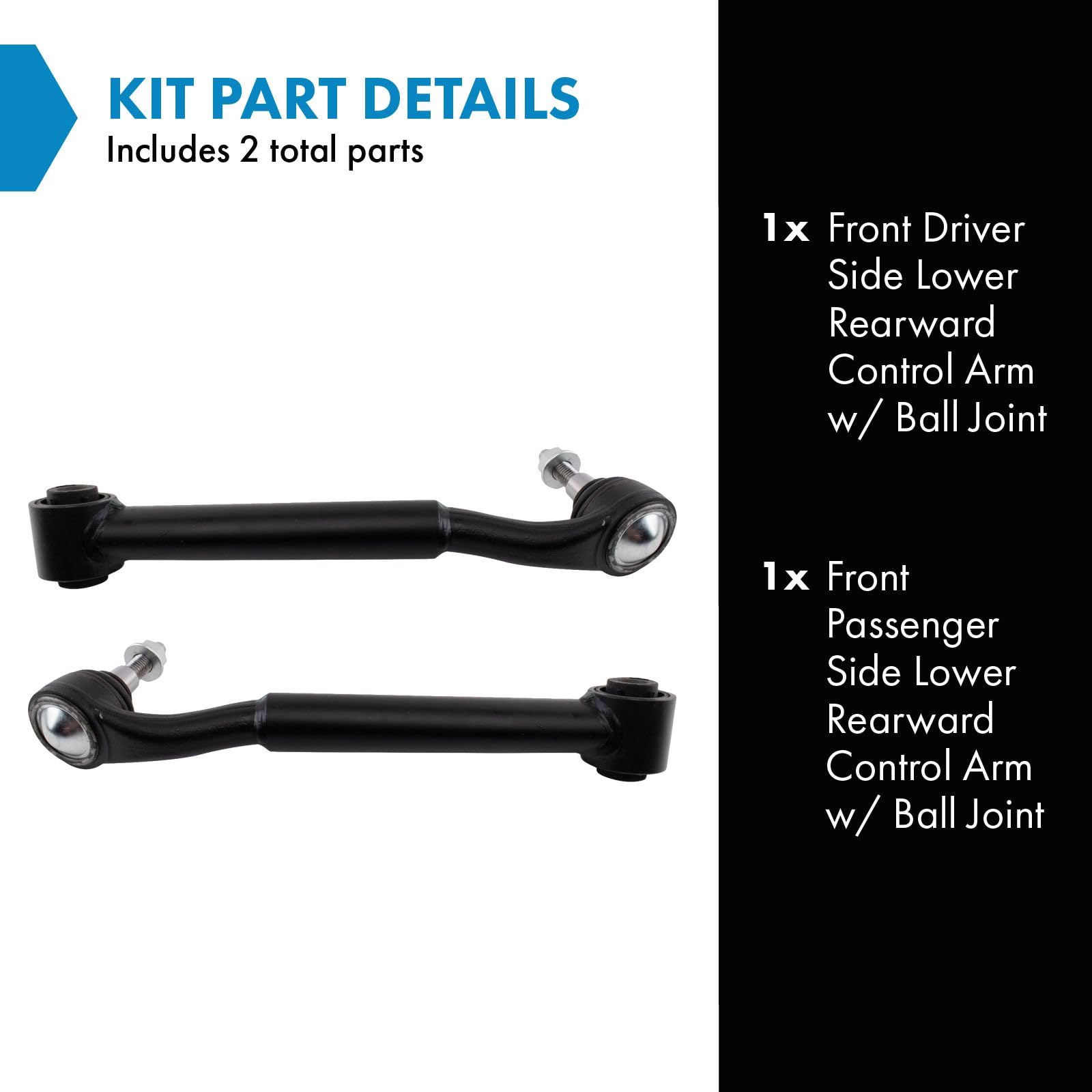 Trq Front Lower Control Arm With Ball Joint Set Compatible With 2015-2022 Ford Mustang