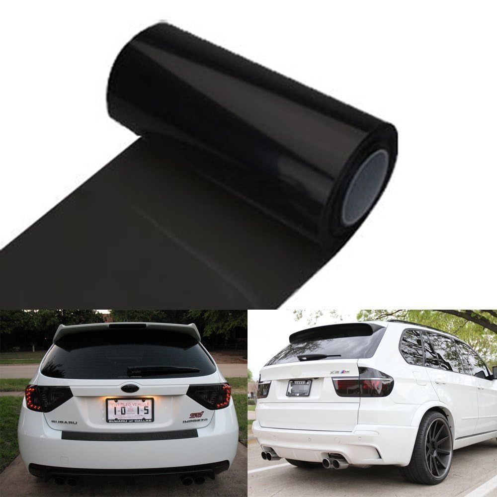 Diyah 12 X 48 Inches Self Adhesive Headlight, Tail Lights, Fog Lights Tint Vinyl Film (Dark Black)