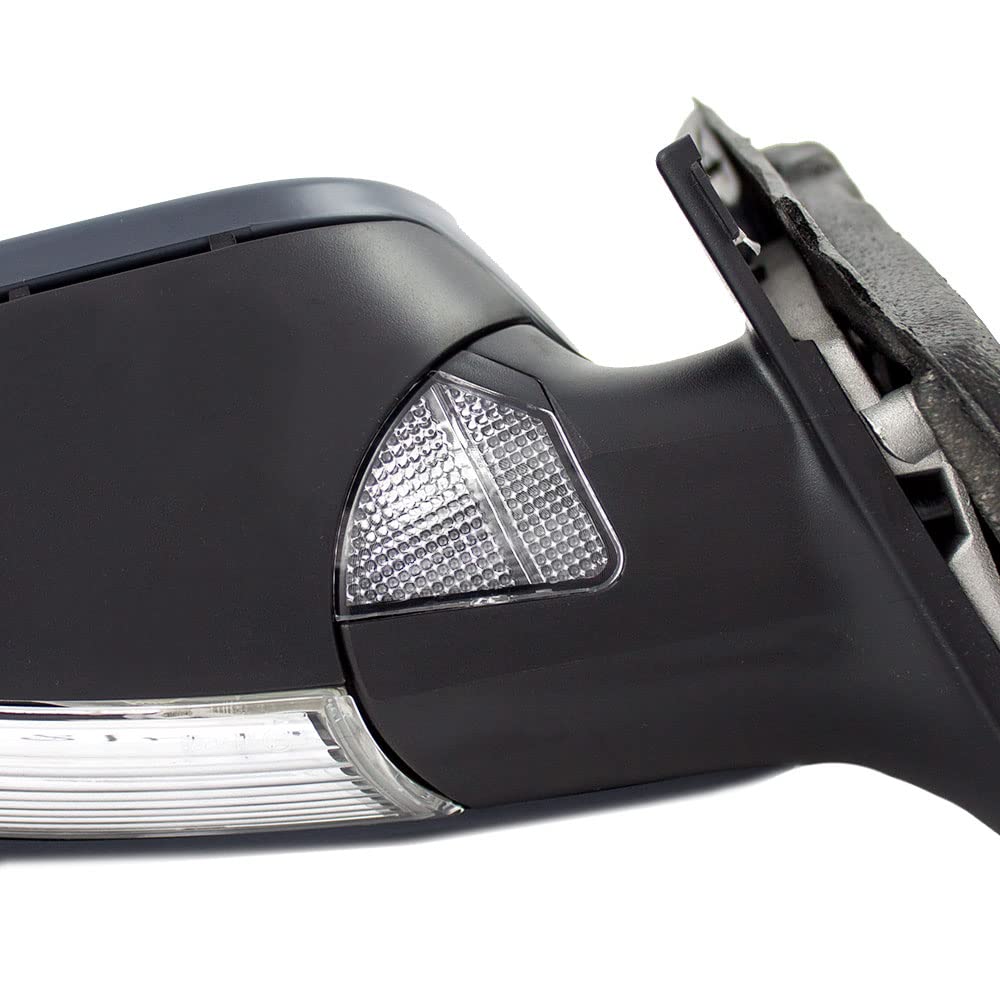 Brock Replacement Driver Side Power Mirror With Heat, Signal, Puddle Light And Paint To Match Gray Cover Comaptible With 2005 A4