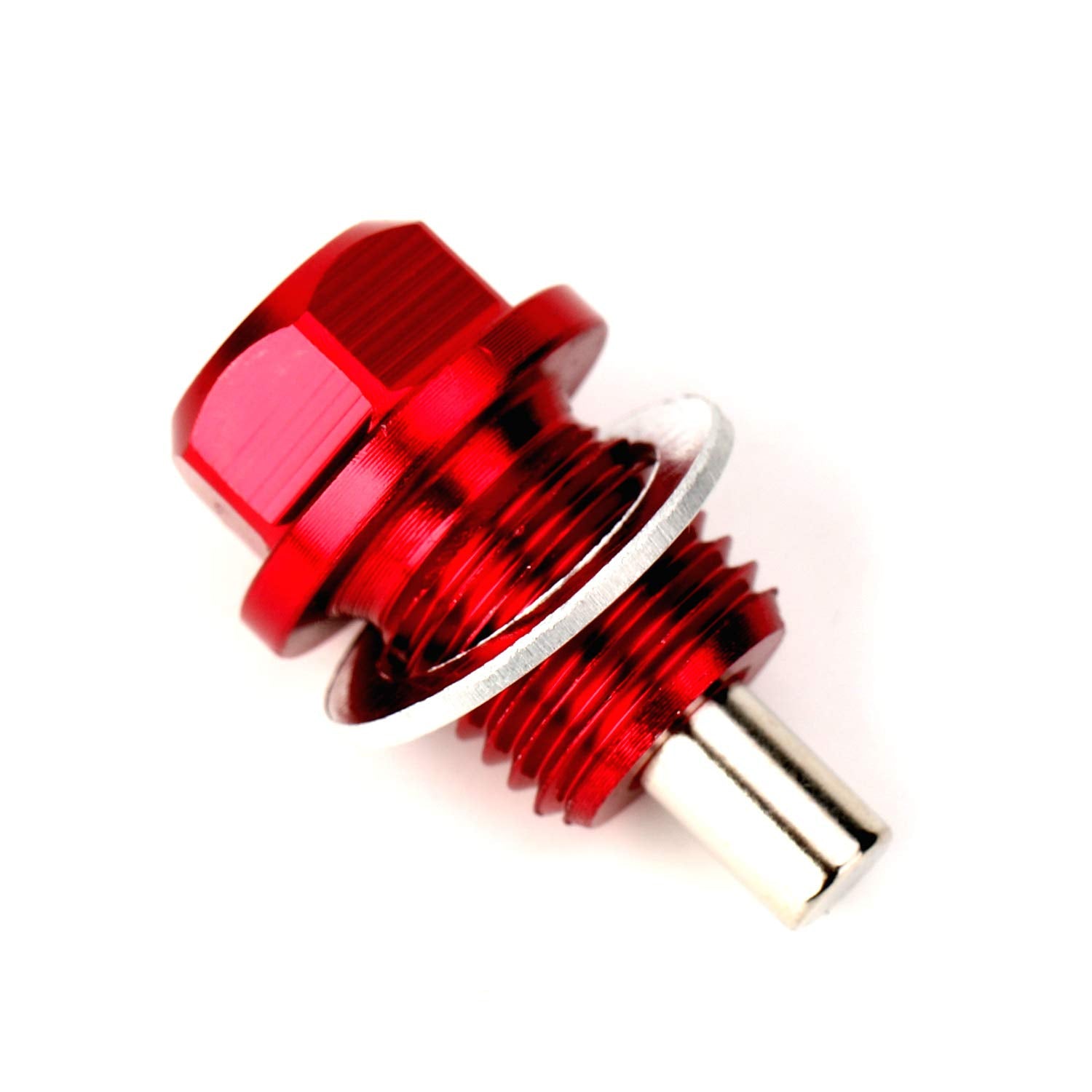 Magnetic Oil Drain Plug Magnetic Sump Drain Nut Oil Drain Bolt (14X1.5, Red)