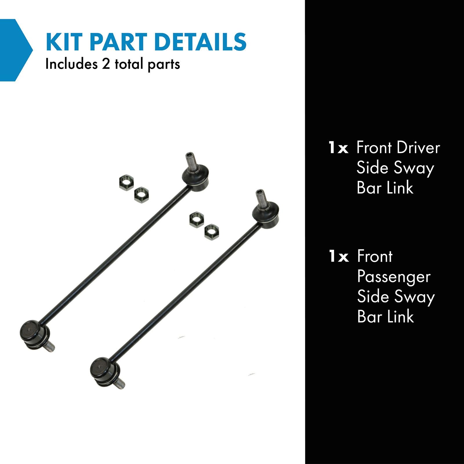 Trq Front Sway Bar Stabilizer Link Set Compatible With 2006-2013 Acura Mdx 2010-2013 Zdx 2006-2015 Honda Pilot