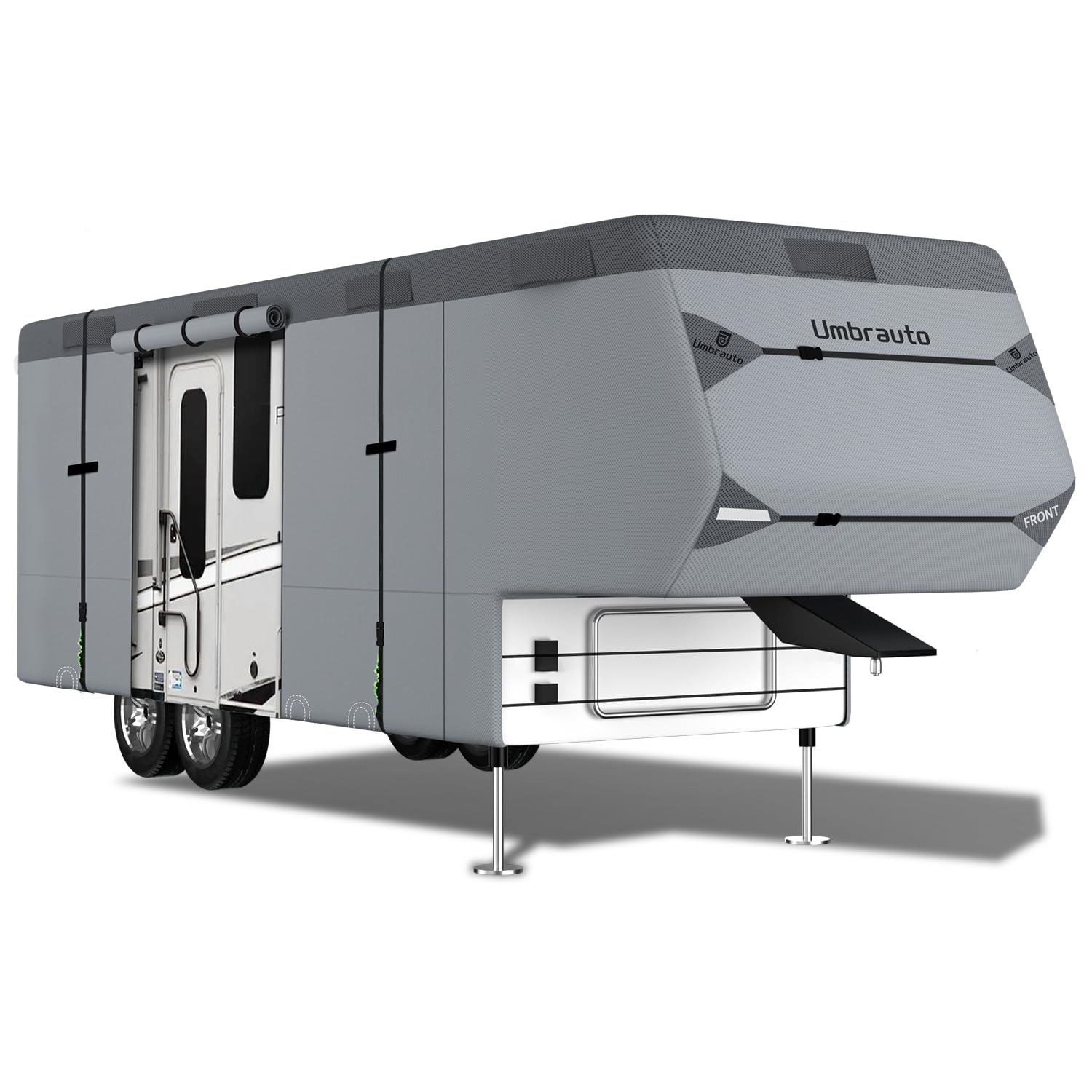 Umbrauto 5Th Wheel Rv Cover Upgraded 7 Layers Top Anti-Uv Waterproof Breathable Camper Covers Fits 34' - 37' Travel Trailer Moto