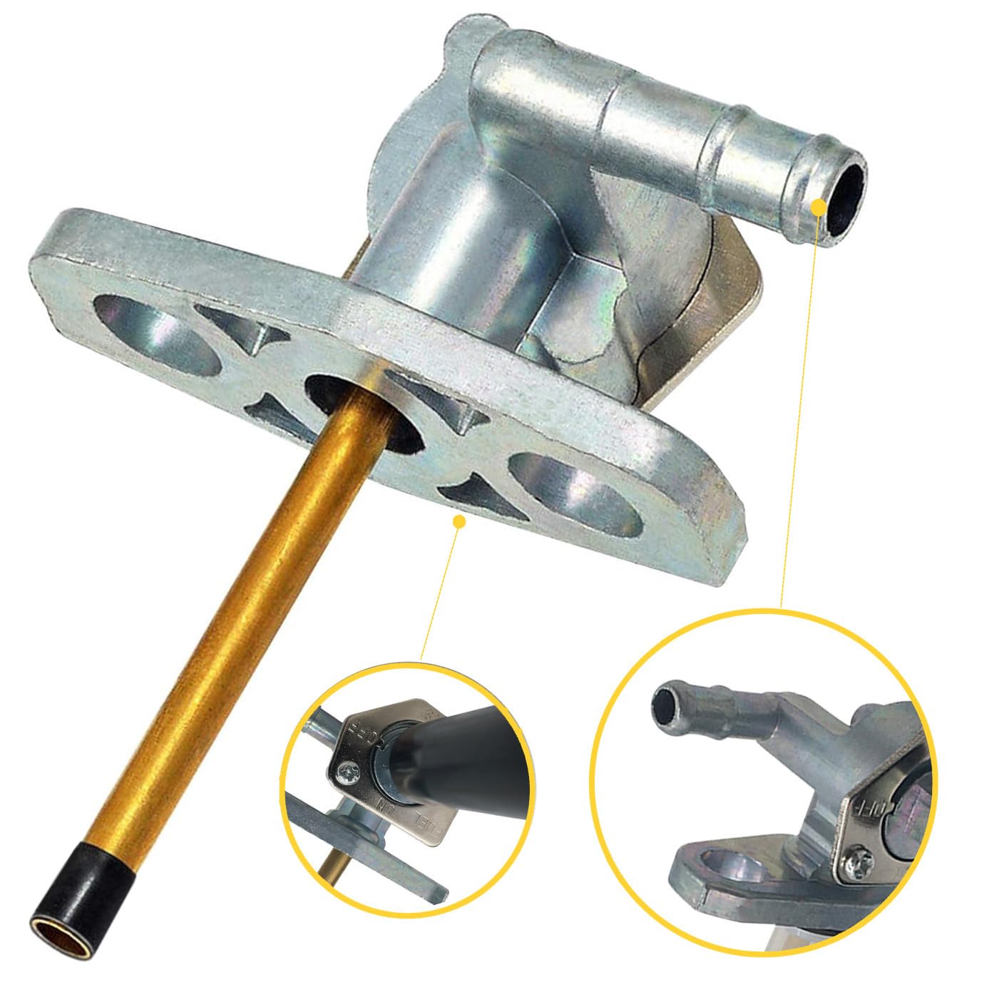 Earlyred Fuel Valve Cock Petcock with Lever Screw Compatible with Honda Recon 250 TRX250 Rancher TRX350 TRX420 Foreman TRX450 Ru
