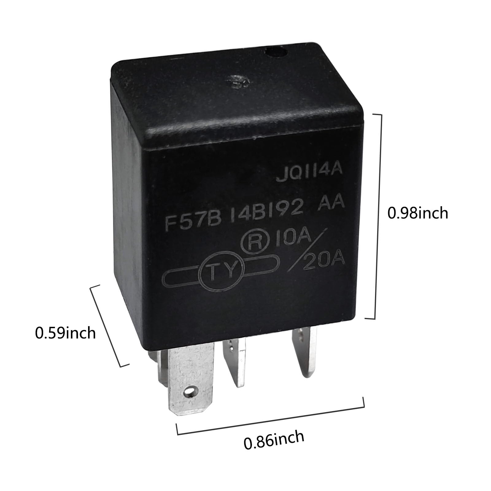 Casalytics Relay F57B14B192AA (Set of 2) 10A/20A 12VDC 5Pins - Replacement for Select Ford Vehicles