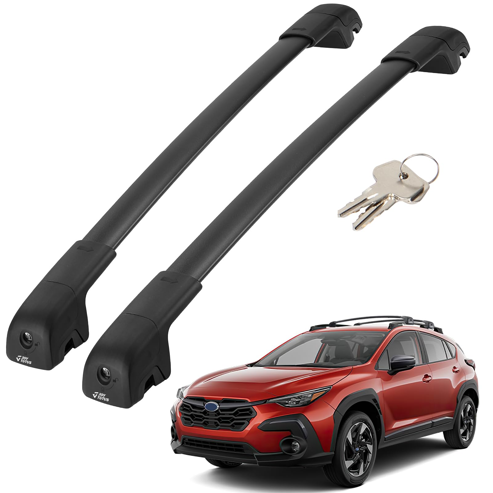 JOYTUTUS Lockable Car Roof Rack Compatible with Subaru Crosstrek 2024 with Factory Raised Side Rails (Not Fit Wilderness), 220LB