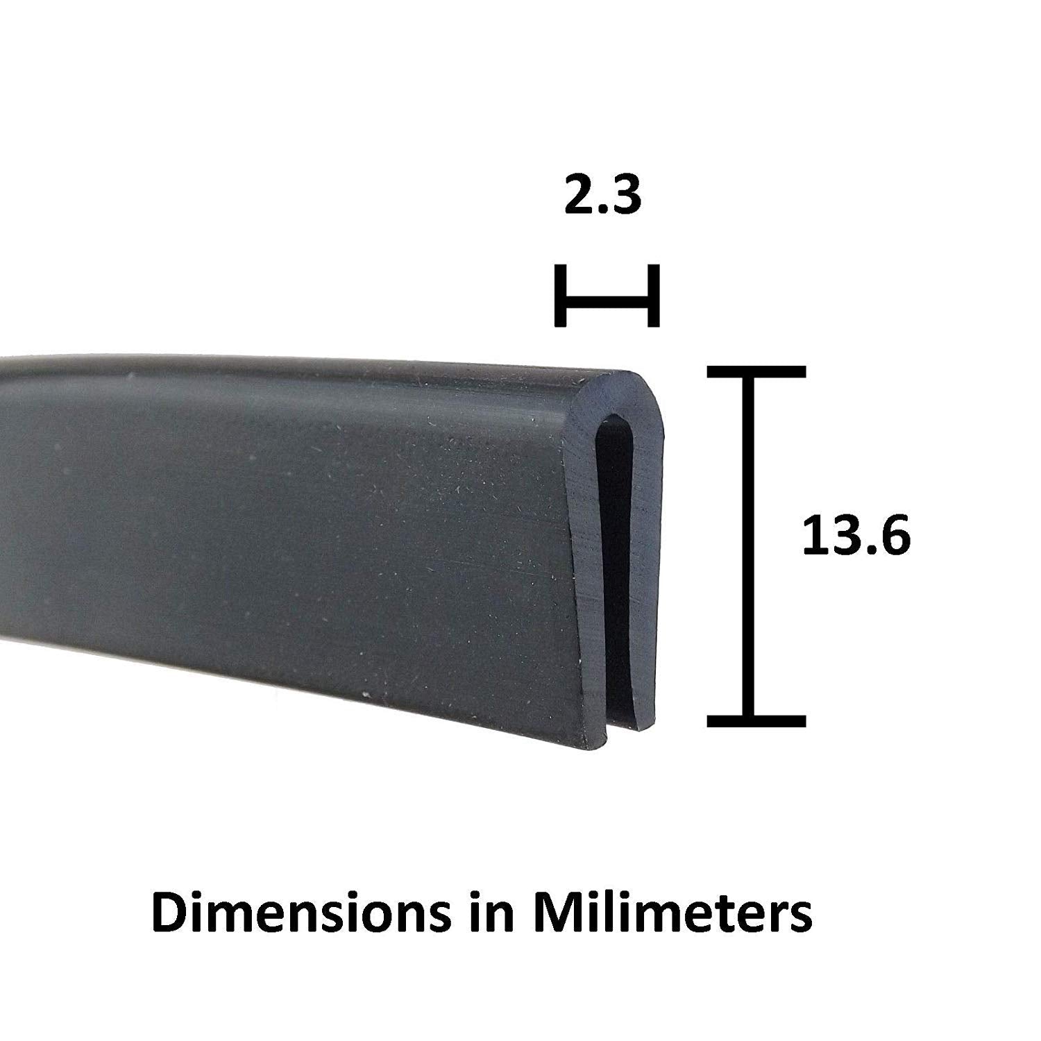 M M Seals Edge Trim Rubber, Fits Edge Up To 1/16 Inch (1.6Mm), Length 10 Feet (3.05 Meter)