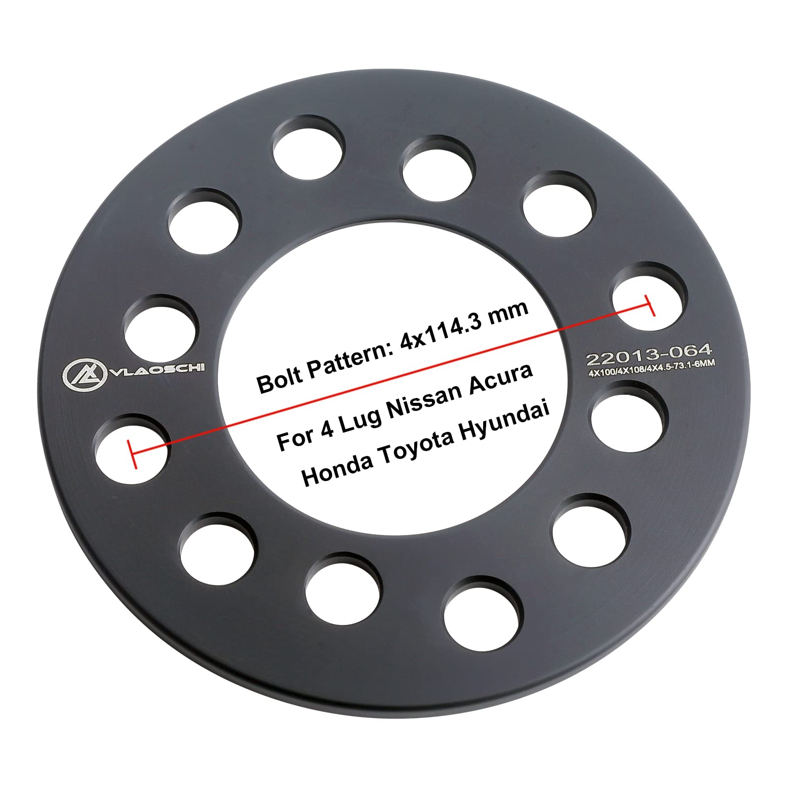 Vlaoschi Black Forged 4X100 4X108 4X114.3 4X4.5 Universal Wheel Spacers 1/4 Inch (6Mm) Compatible With Honda-Acura-Mitsubishi 4