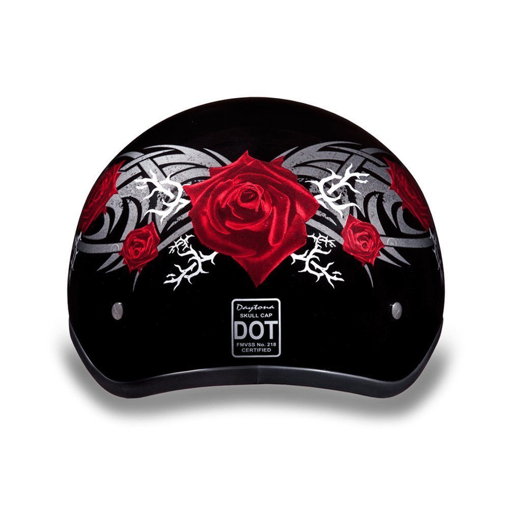 Daytona Helmets Half Skull Cap Motorcycle Helmet - Dot Approved [Rose] [L]