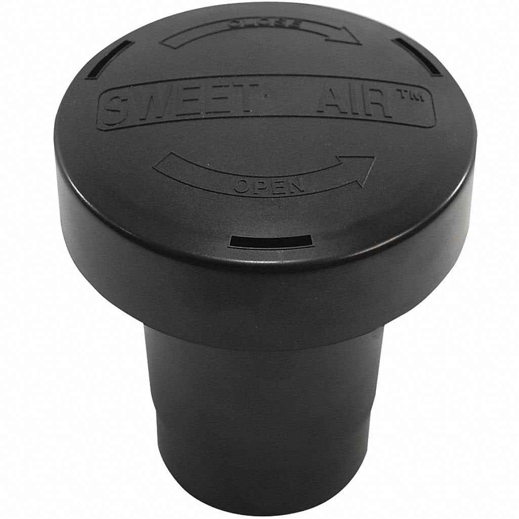 Sweet Air Vent Stack Filter, ABS Plastic, 1 Count, Black, Model VS-TT