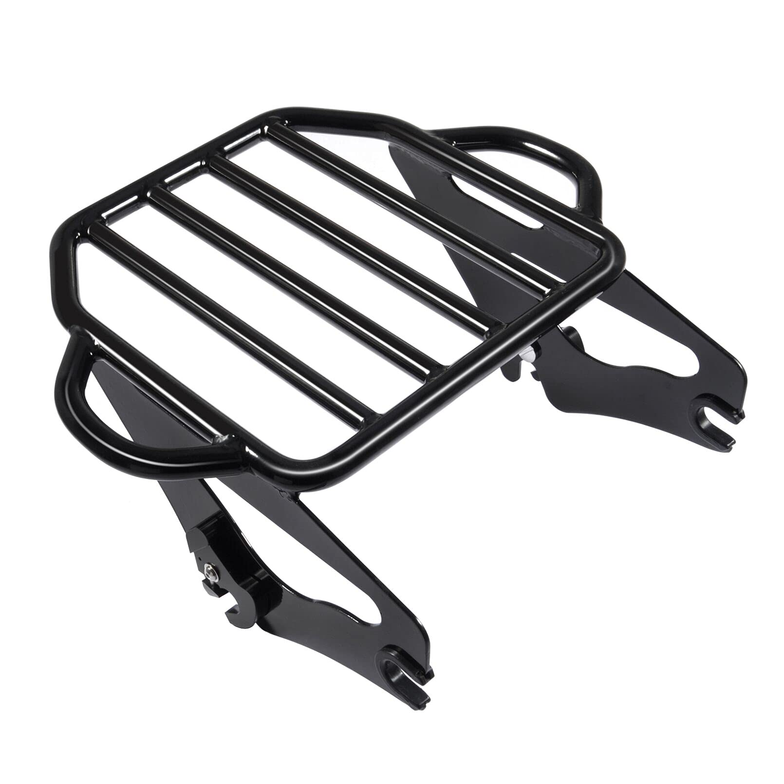 Benlari Gloss Black Detachable Luggage Rack 2-Up Mounting Rack Compatible for Harley Touring Road King Street Electra Glide 2009