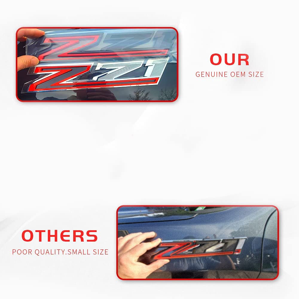 Yoaoo Z71 Emblems Side Decals Badges, All Black, OEM 2019-2024 Silverado Parts, Model CS202-2-Z71BKBK