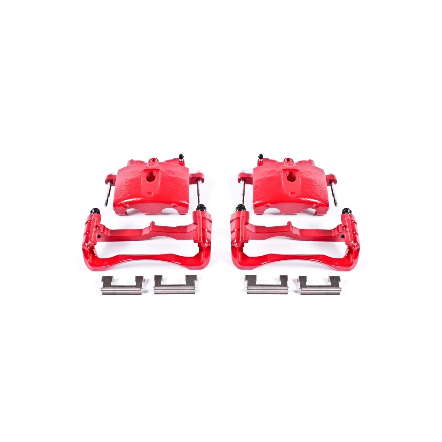 Power Stop S4730 Front Pair of High-Temp Red Powder Coated Calipers for Cadillac Deville DTS | Chevy Express Silverado Suburban 