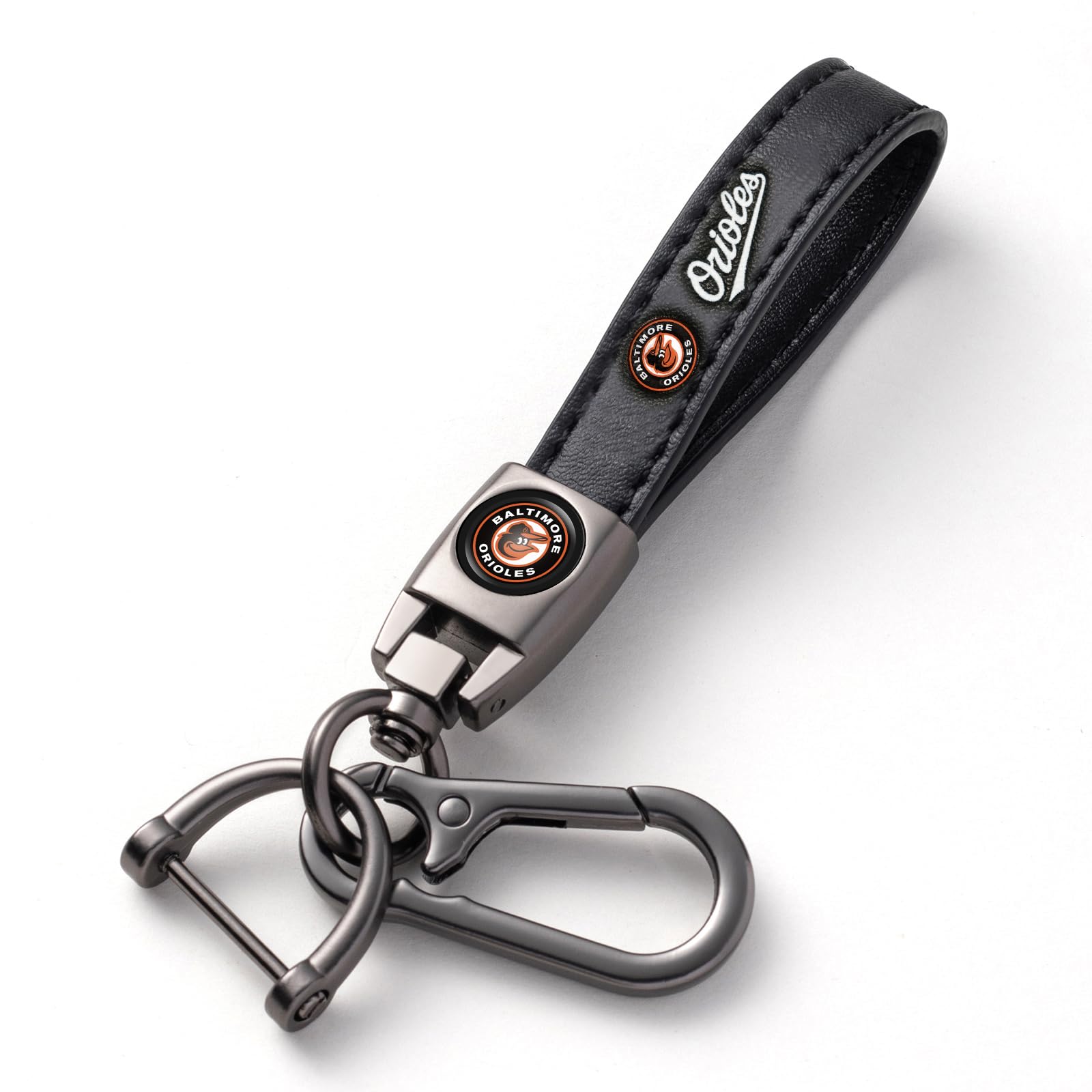 EMIJOY Car Keychain Keyring for Baltimore Orioles Baseball Fans,Orioles Accessories Women/Mens Keychains for Vehicles,Leather K