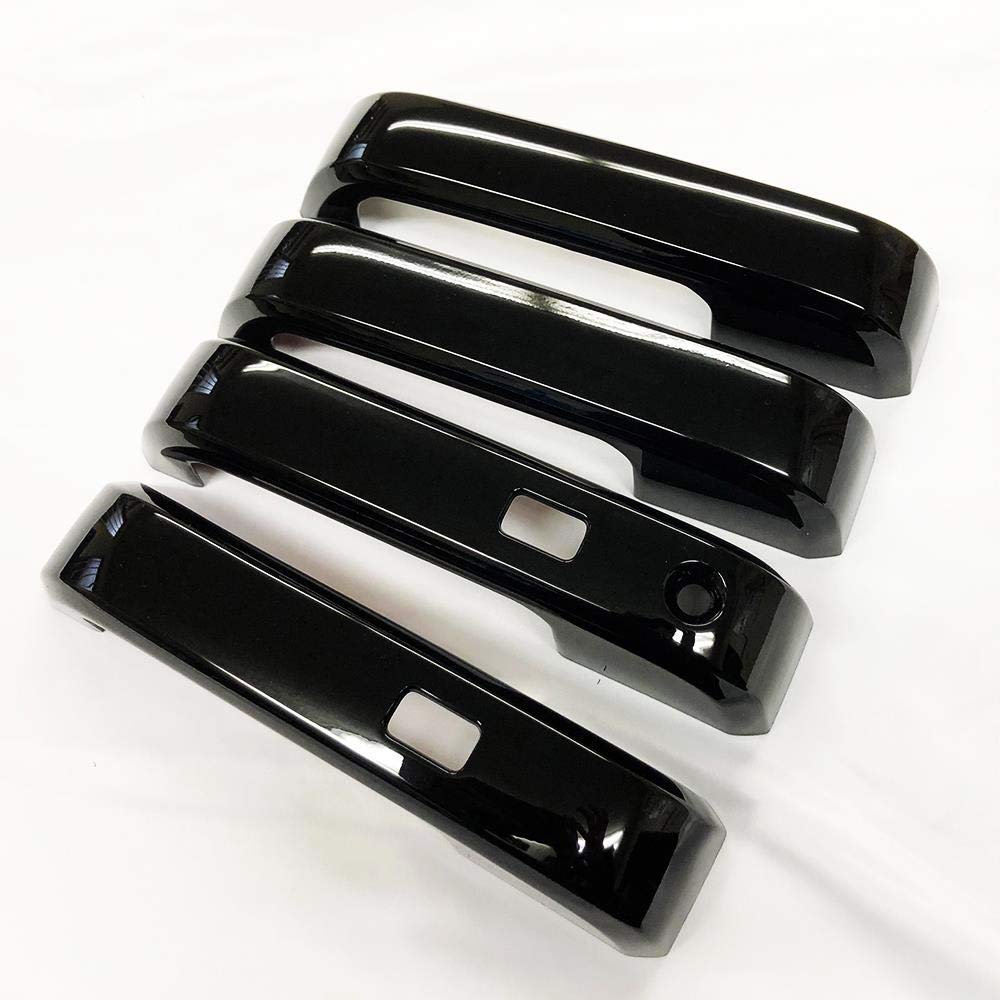 eLoveQ Gloss Black Handle Cover Covers Compatible with Ford 2015-2019 F-150/2017-2019 F-250 + F-350 Superduty (Gloss Black-w/Sma