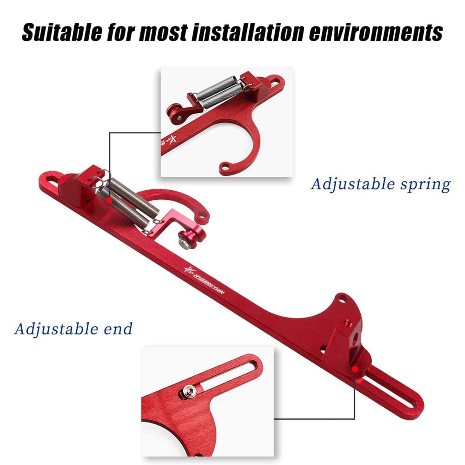 RYANSTAR Throttle Cable Bracket RS-BT001, Adjustable Aluminum, Fits 4150/4160, Red