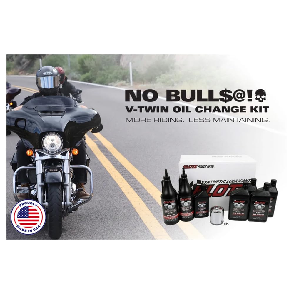 Klotz 15W-60 Synthetic Oil Change Kit for Indian FTR V-Twin Motorcycle (4 Quarts), 1 Filter, 2 Washers - KH-121
