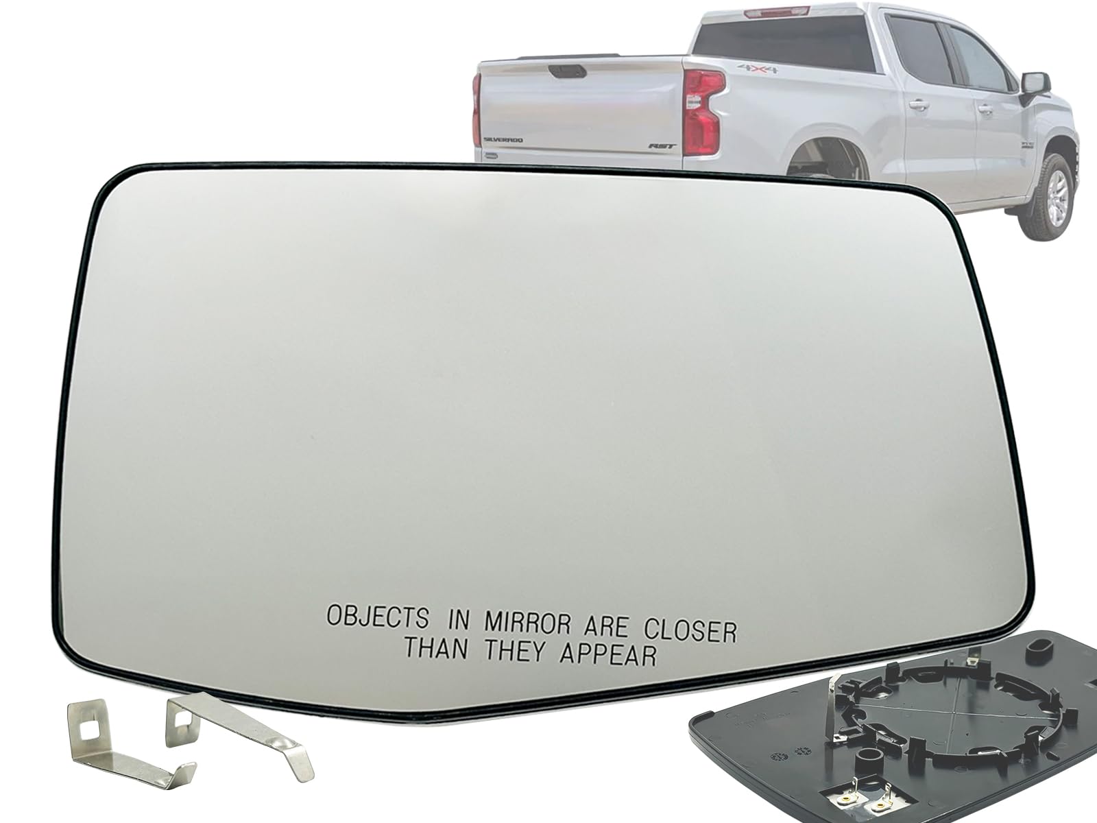 APA Replacement for Mirror Glass Power Heated 2019-2014 SILVERADO SIERRA 1500 2500 HD 3500 HD Passenger Right Side 84309709 -Like New