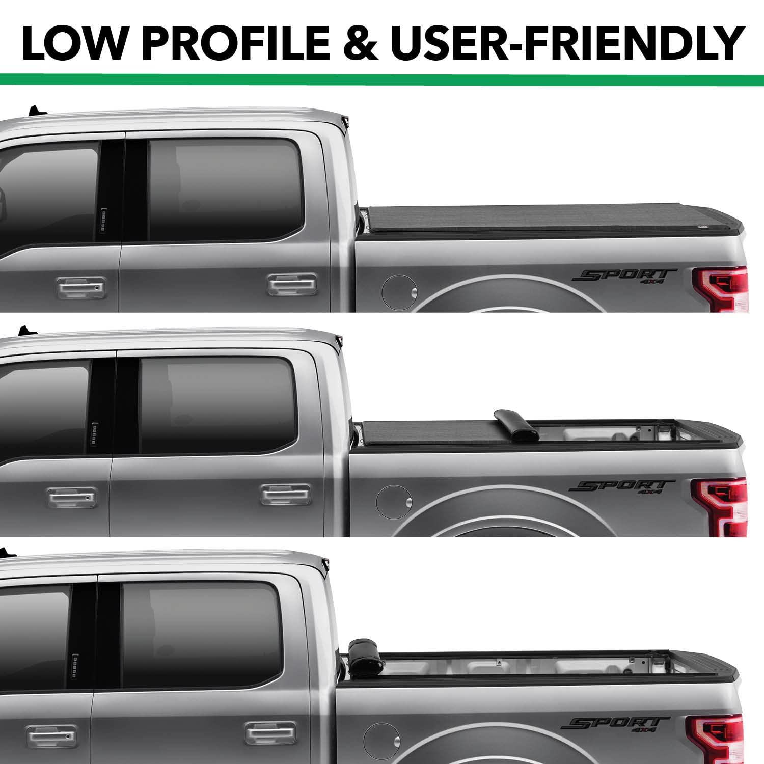 Gator Etx Soft Roll Up Truck Bed Tonneau Cover | 53110 | Fits 2014 - 2018, 2019 Ltd/Lgcy Chevy/Gmc Silverado/Sierra 6' 7'' Bed (