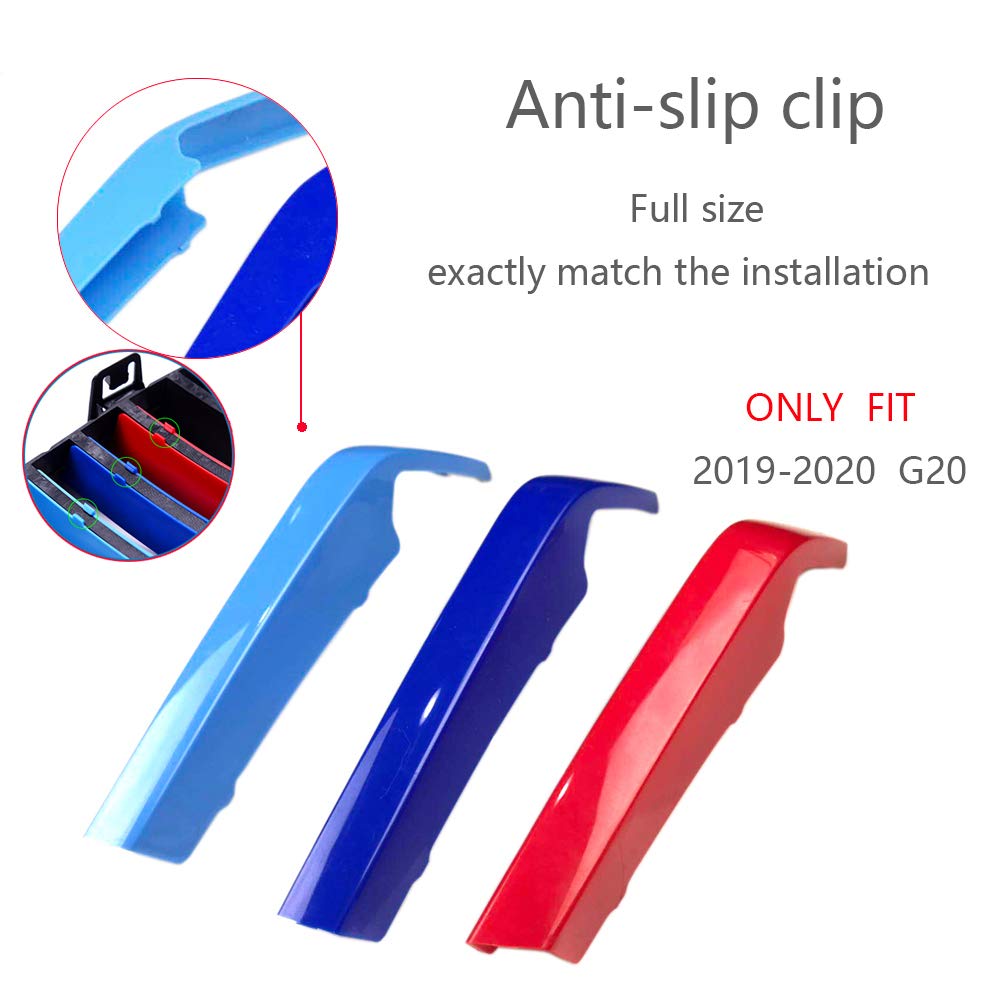 Lanyun Compatible With 2019-2022 Bmw G20 Grill 3 Series Accessories M Color Grill Insert Trims Grill Stripes Compatible With Bmw