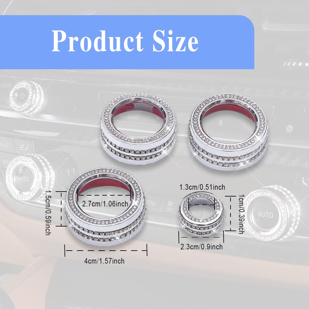 Interior Decorated Button Knob Covers, Bling Car Accessories Ac Knob Covers, Air Condition Knob Switch Trim, Interior For Car Ai