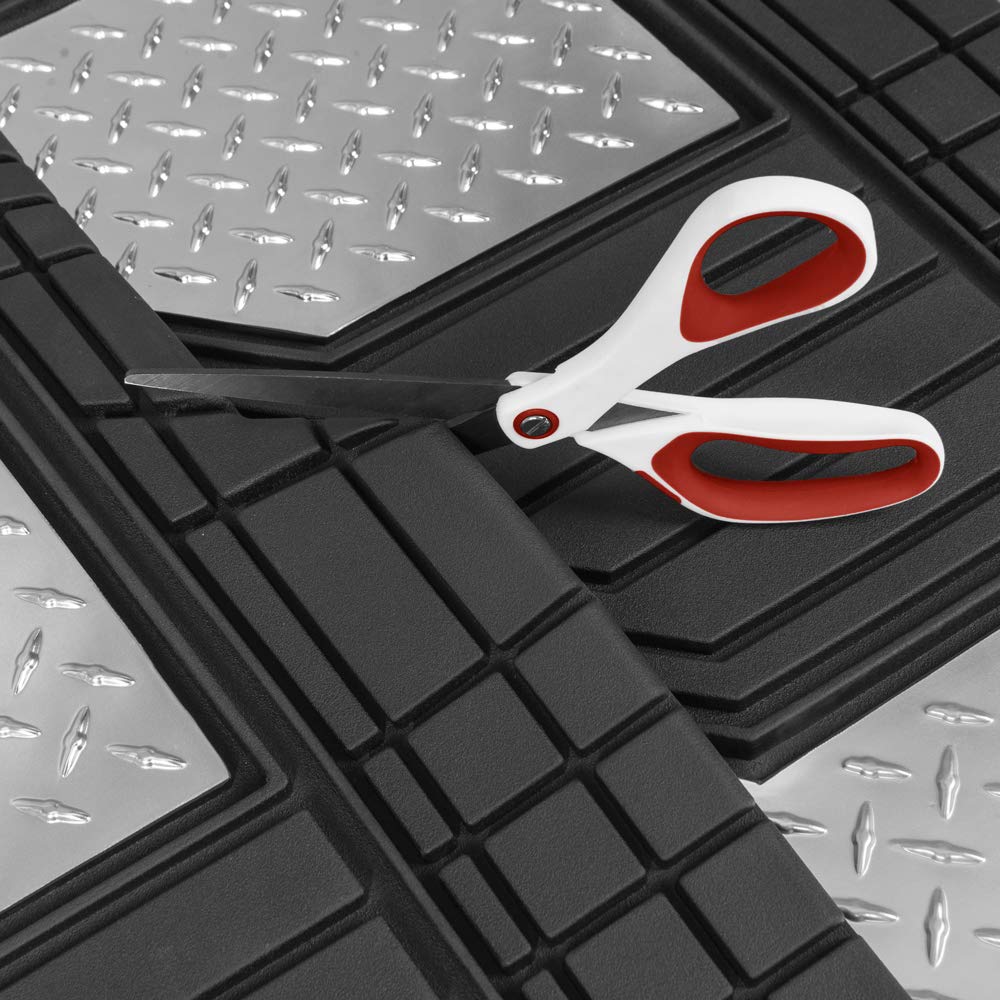 CAT BDK Heavy Duty Rubber Floor Mats for Car SUV Truck & Van-All Weather Protection, Front & Rear with Heelpad & Anti-Slip Nibs