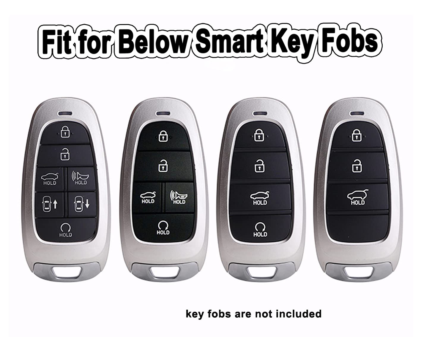 Soft Tpu Key Fob Cover Fit For Hyundai Sonata Santa Fe Tucson Remote Holder Skin Protector Jacket Keyless Entry Sleeve Accessories (Silver)