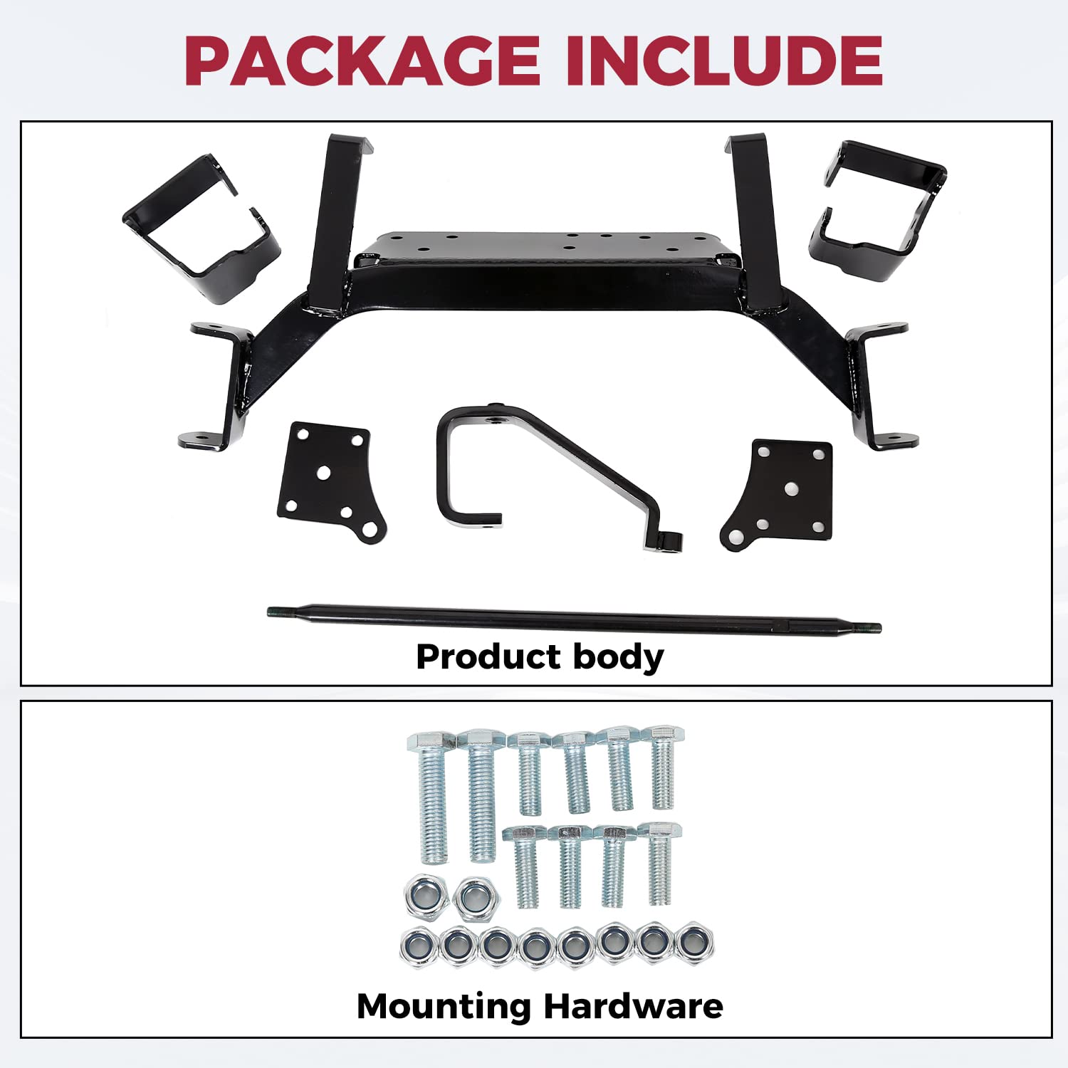 ECOTRIC Drop Axle Lift Kit for 2001.5-2020 EZGO Golf Cart, Raises Suspension for 23" Tires, Black, Metal, Model VC-LYA-090S