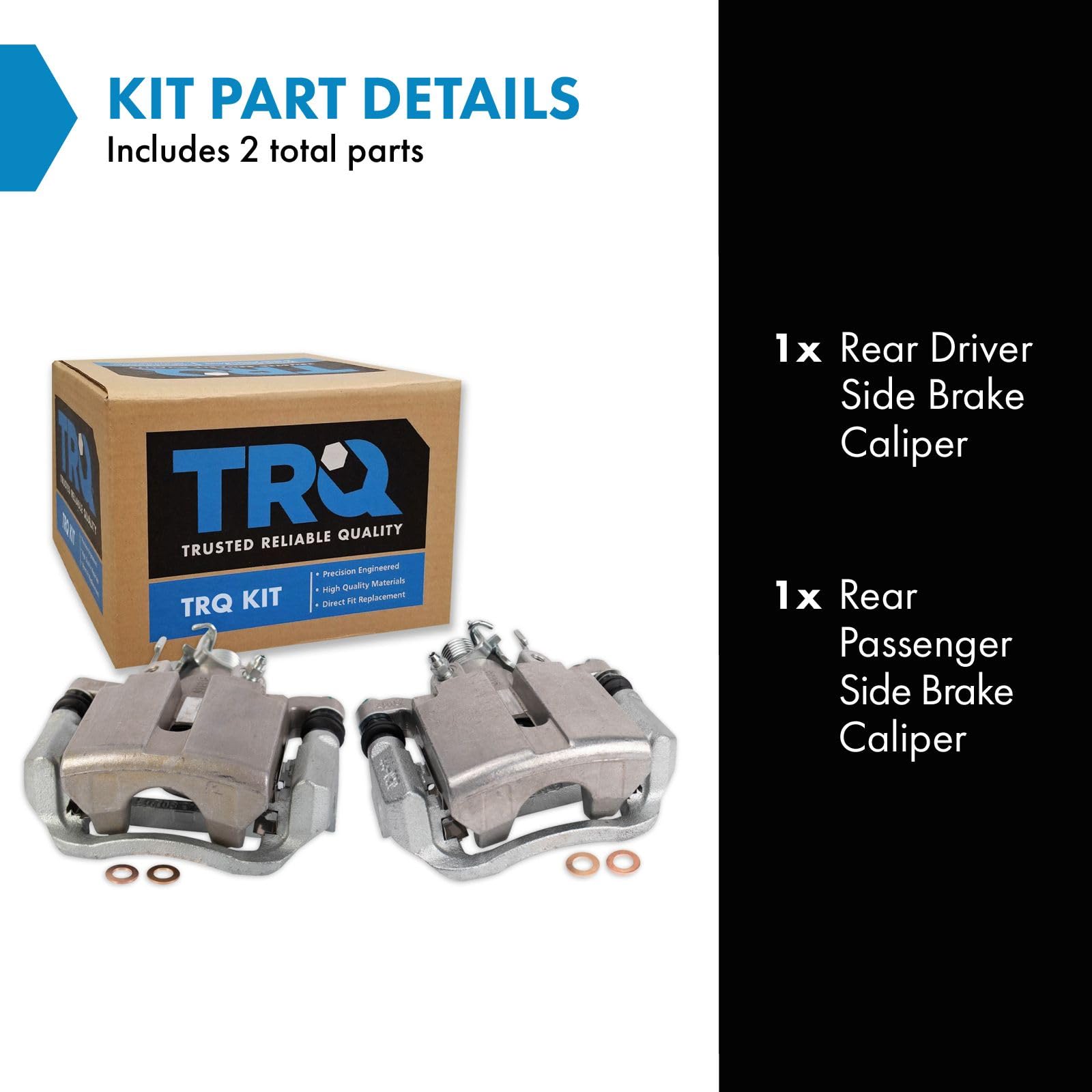 Trq Rear Brake Caliper Set Compatible With 2004 Pontiac Grand Prix