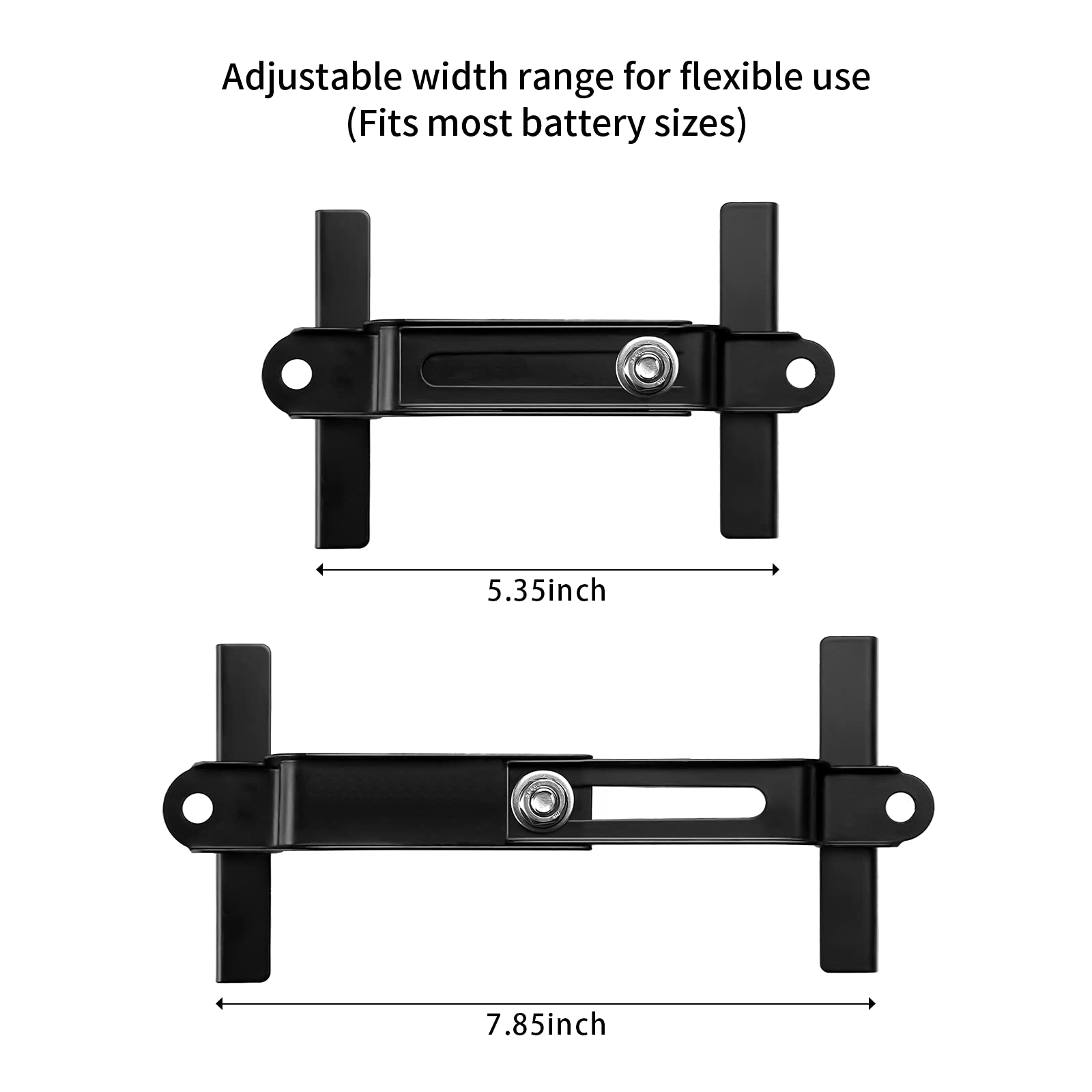 Aronova Adjustable Battery Hold Down,Universal Crossbar With 8''Length,18-8 (304) Stainless Steel J Bolt Sets