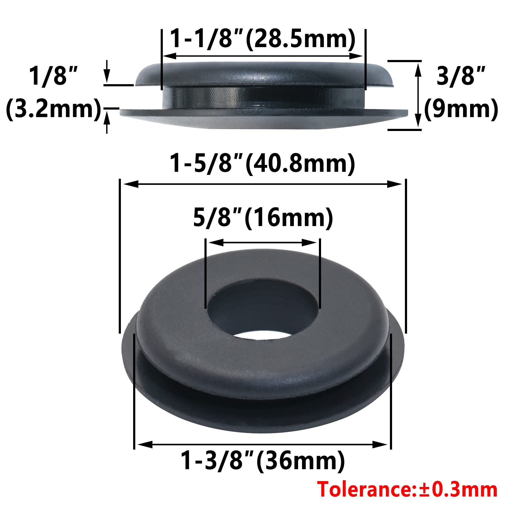 Grepspud 36Pcs Glad Hand Seals Black Rubber Gladhand Seal Washers Elastic Grommets Round Gaskets For Semi Trucks Trailers Tractors Parts Number 10028