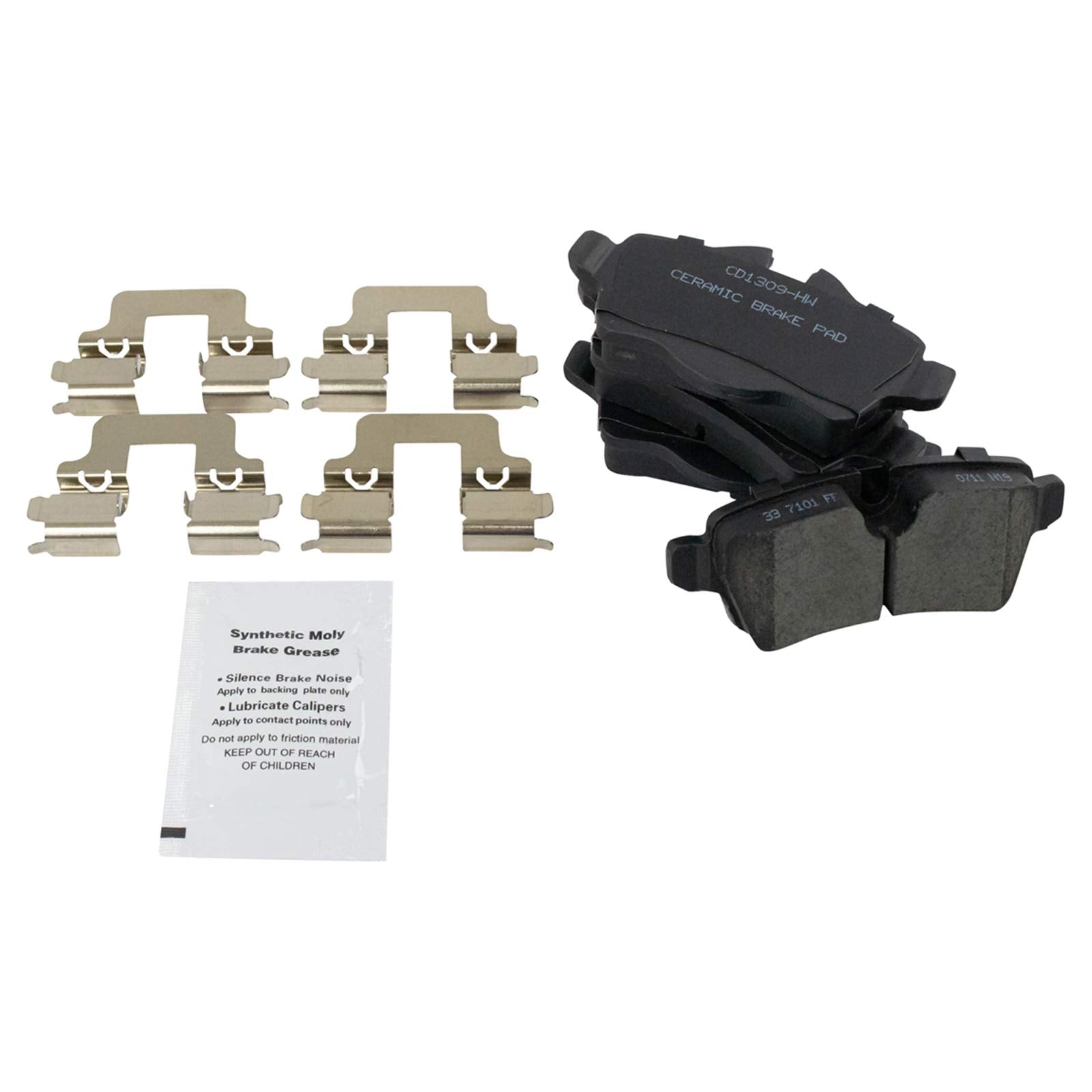 Trq Rear Brake Pad & Rotor Kit Brake Pads Brake Rotor Ceramic Compatible With 2008-2015 Mini Cooper