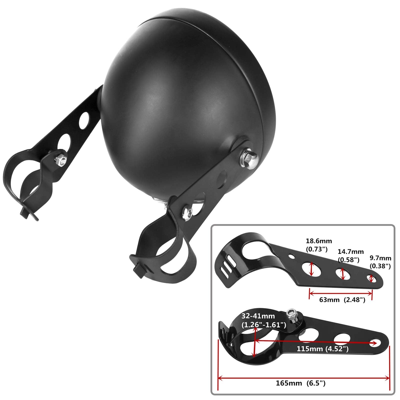 5.75 5 3/4inch Black LED Motorcycle Headlight Housing Bucket compatible with Shadow Yamaha Cafe Racer Bobber Cruiser Suzuki Kawa