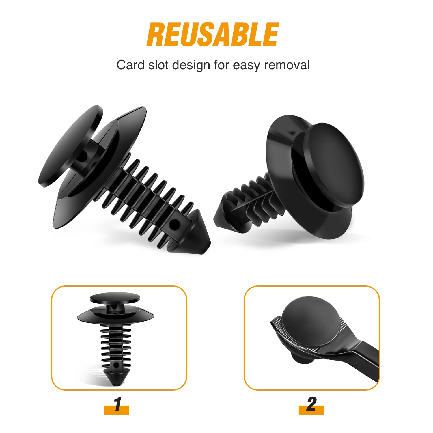 Gooacc 50Pcs Door Trim Panel Retainer Automotive Rivet Retainer Fender Bumper Fasteners Clips Compatible With Ford Lincoln Mercu