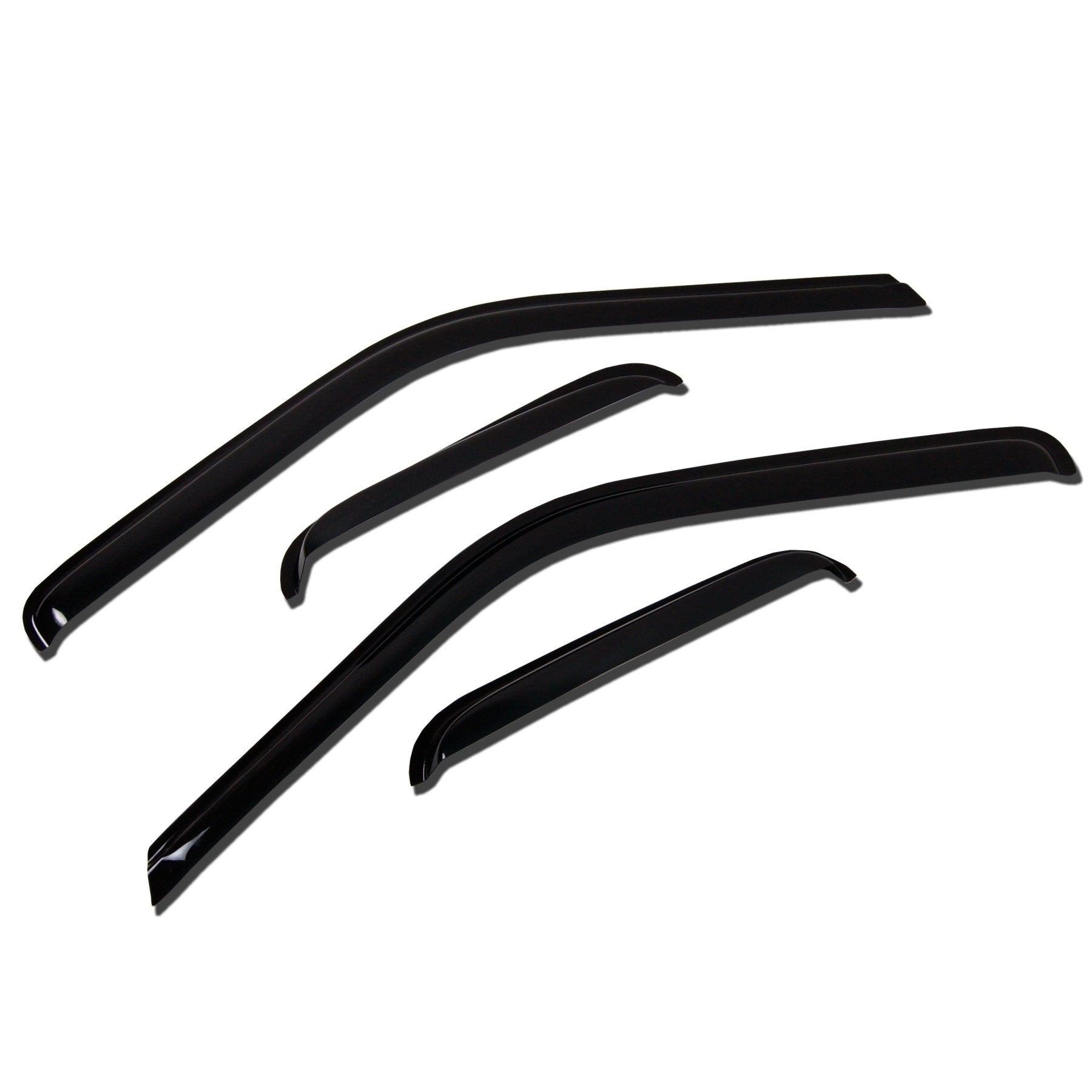 TuningPros WV-721 Window Visor Deflector Rain Guard Dark Smoke 4-pc Set