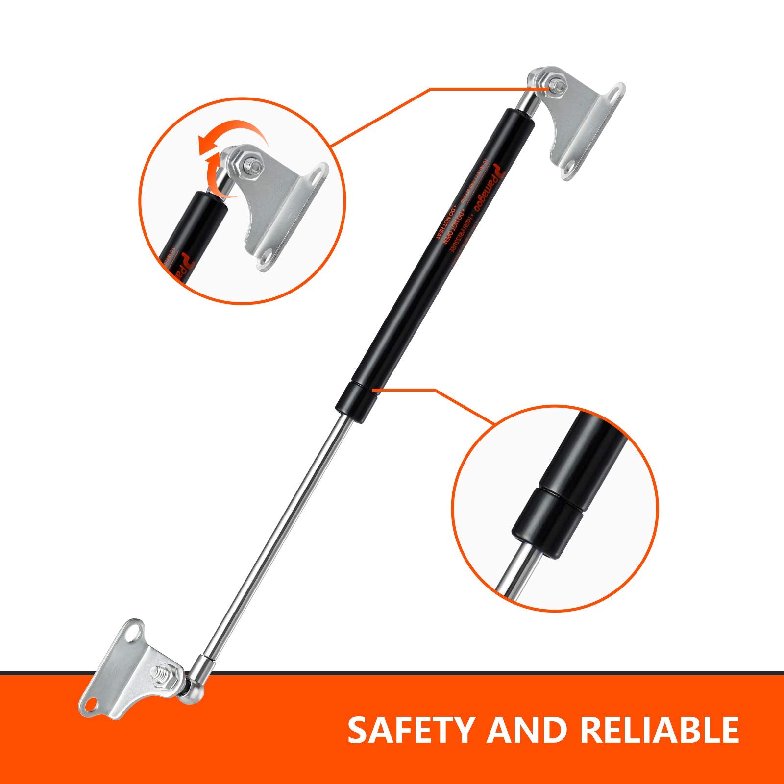 Pamagoo 20 Inch 22.5 Lbs Gas Strut Shocks, 100 N Per Prop With L-Type Mounts For Cabinet Toy Box Toolbox Lid Trash Bin Dog House