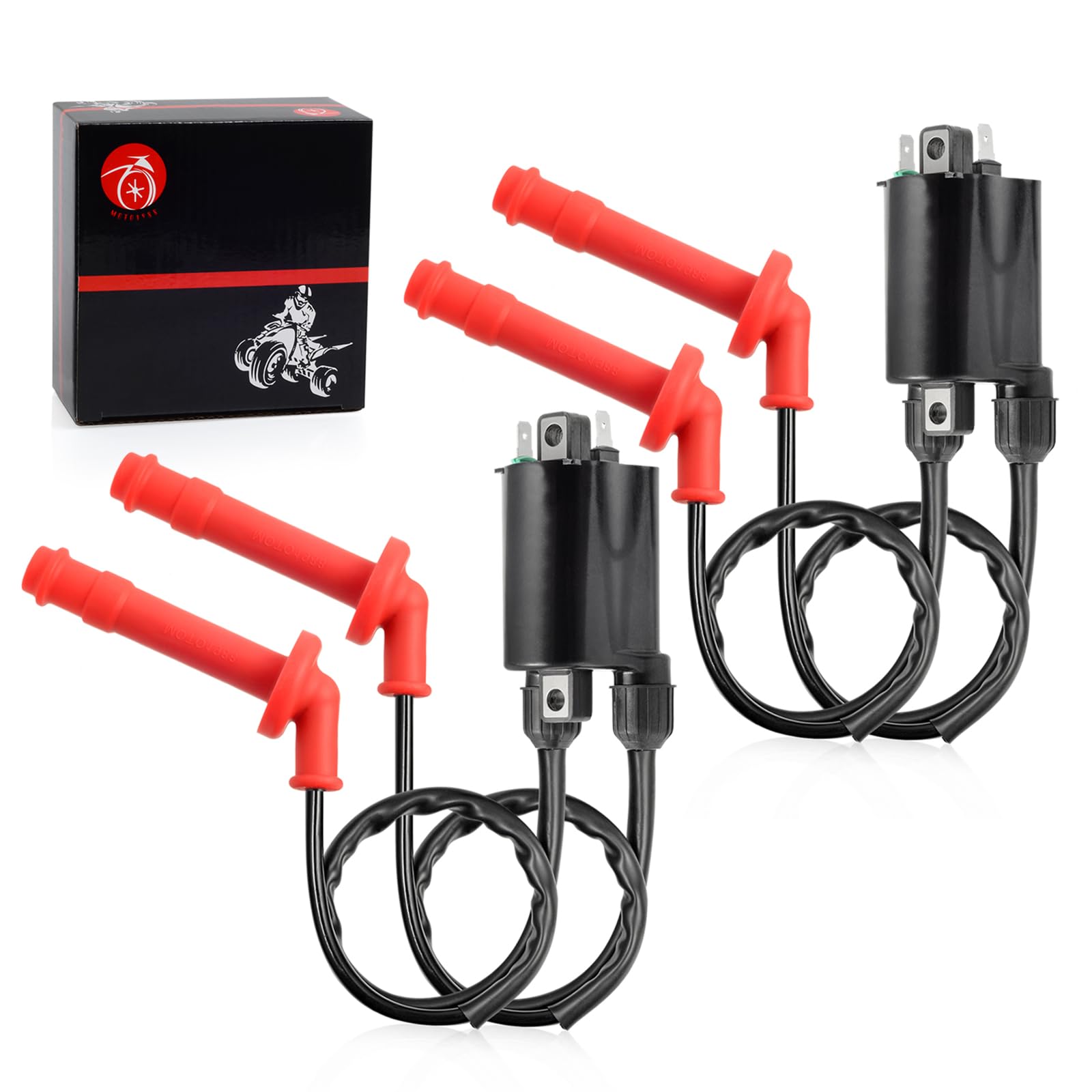 2Pcs Ignition Coil Pack and Spark Plug Cap Compatible with HONDA CBR600F2 CBR600F3 CBR600SJR 1991-1998 30510-KT7-023
