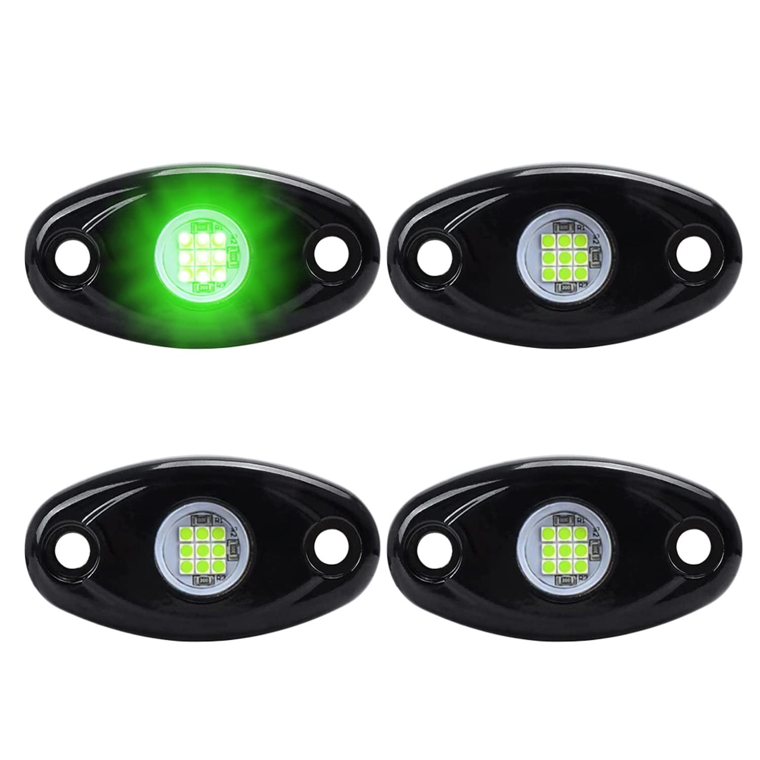 Calightskit 4 Pods LED Rock Light Kits White for Jeep ATV UTV SUV Off Road Car Truck Boat Underbody Glow Fender Lamp Underglow L