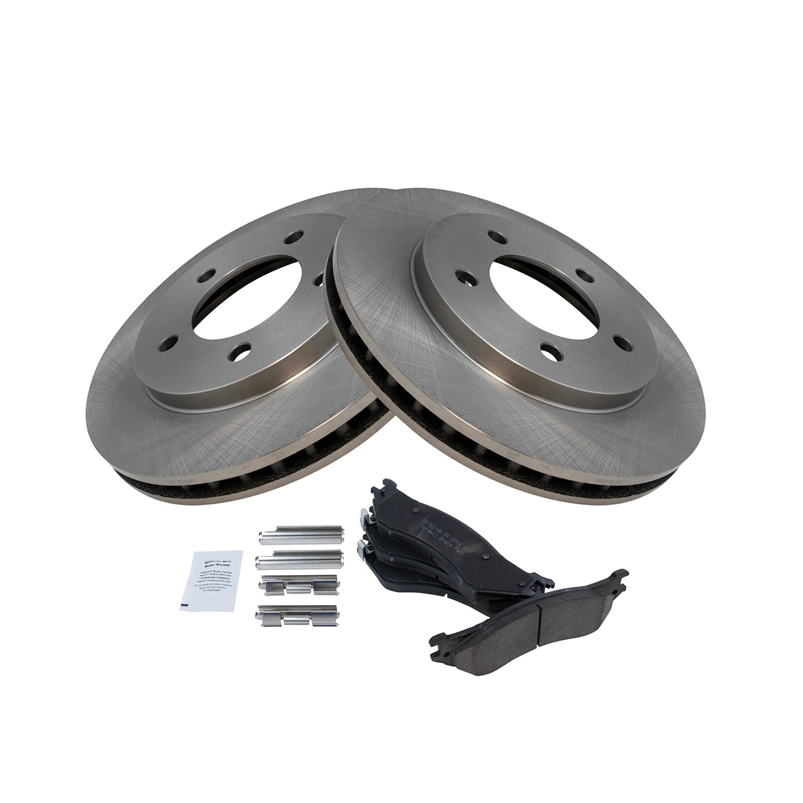 Trq Front Brake Pad & Rotor Kit Brake Pads Brake Rotor Ceramic Compatible With 1997-2002 Ford Expedition 1998-2002 Lincoln Navig