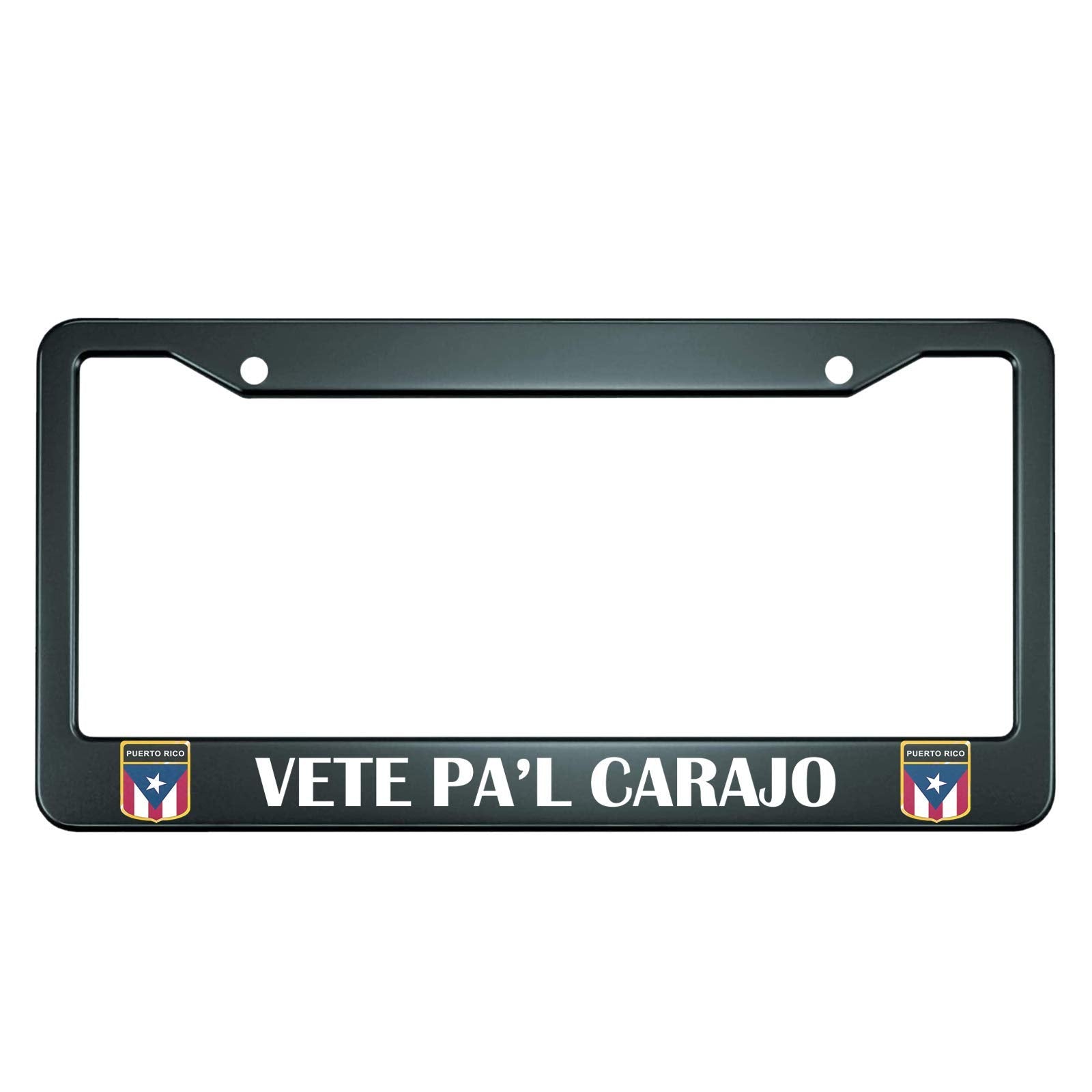 Hosnye Vete Pa'L Carajo License Plate Frame Puerto Rico Rican Bl Steel Metal License Plate Cover Front Plates Frames Car Tag Fra