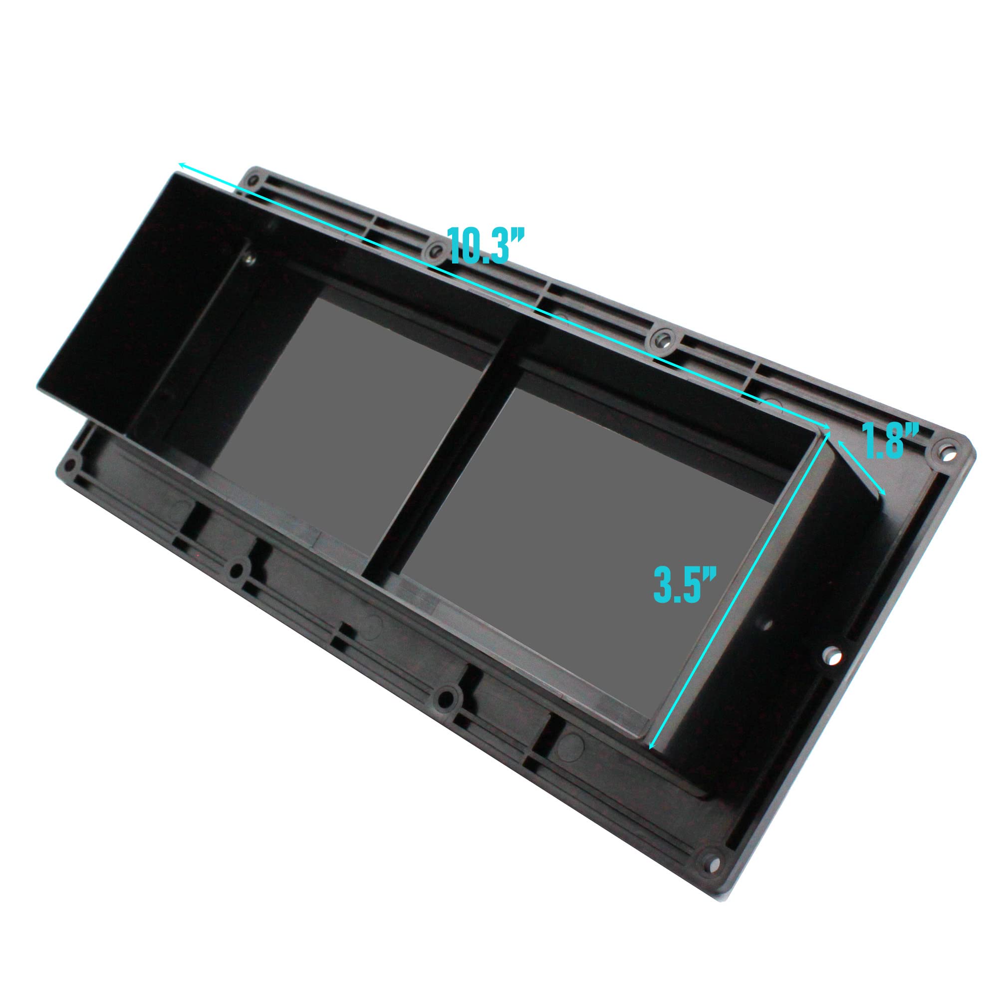 X-Haibei RV Range Hood Exhaust Vent Cover - 11.5" Black Plastic Damper for Motorhome Trailer Camper with 10 Screws