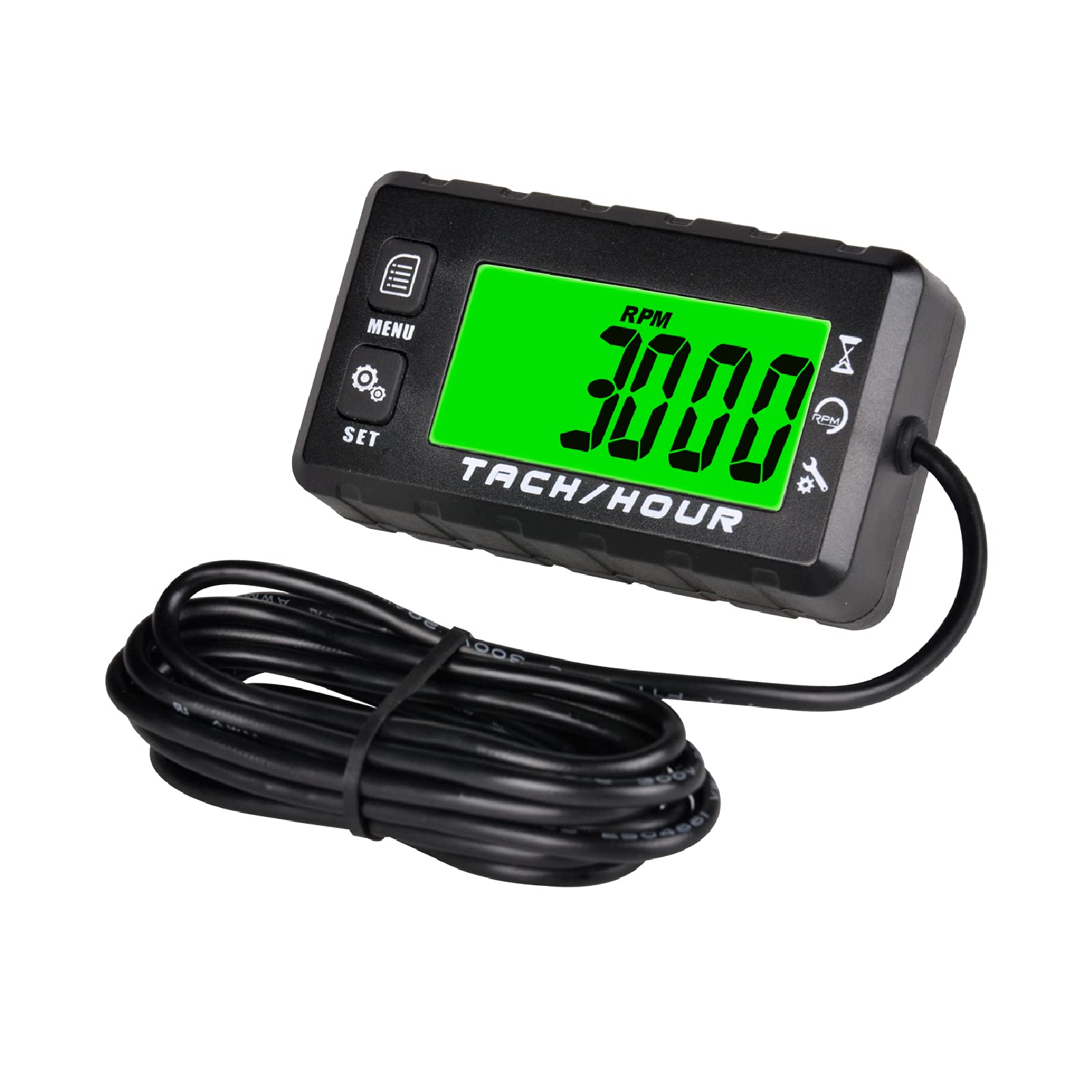 Runleader Digital Self Powered Hour Meter Tachometer,Maintenance Reminder,Alert RPM Reminder,User Shutdown,Waterproof,Use for ZT