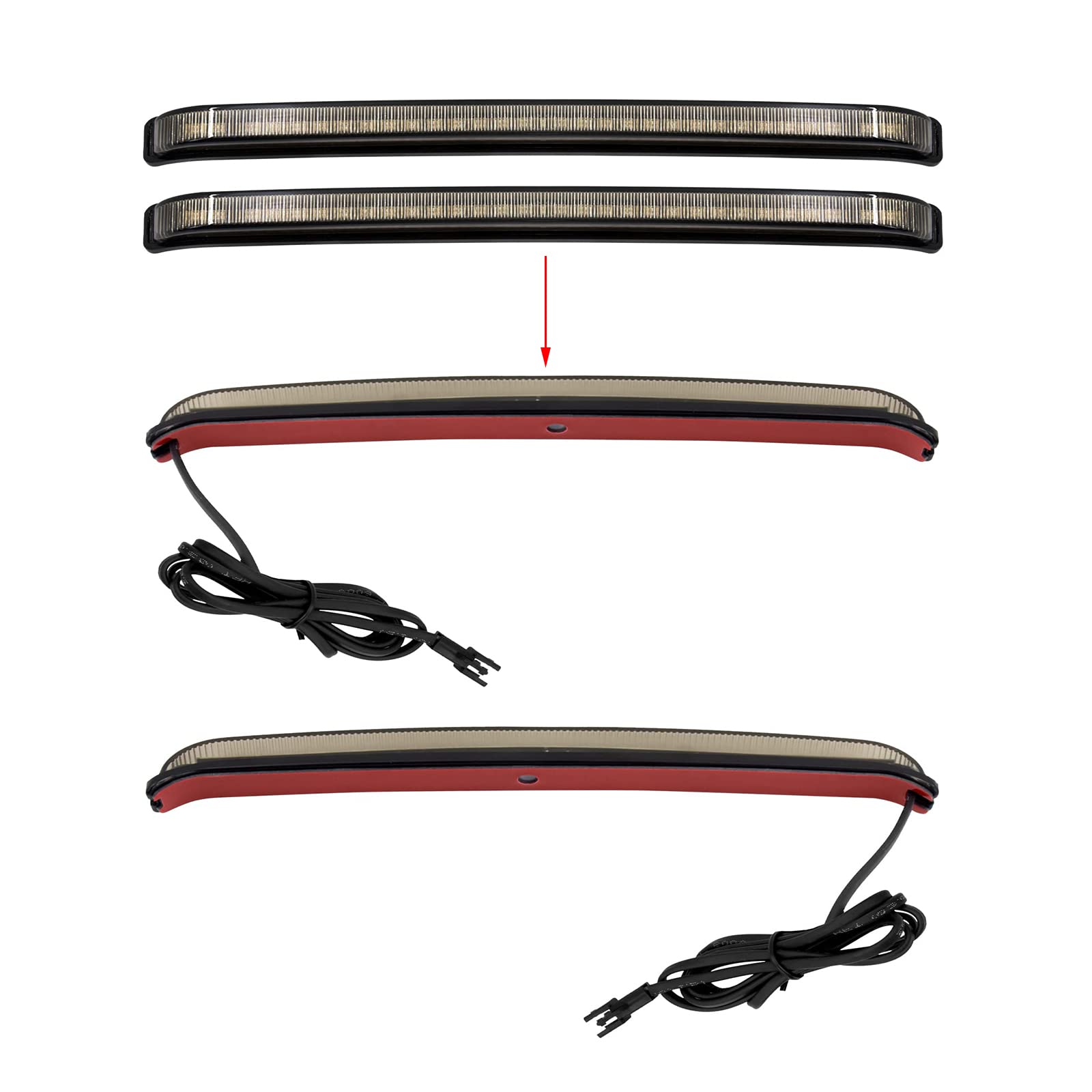 HCmotorku Motorcycle LED Saddlebag Tail Light Running Brake Sequential Turn Signal Lamp Fit for Harley Touring Street Gilde Road