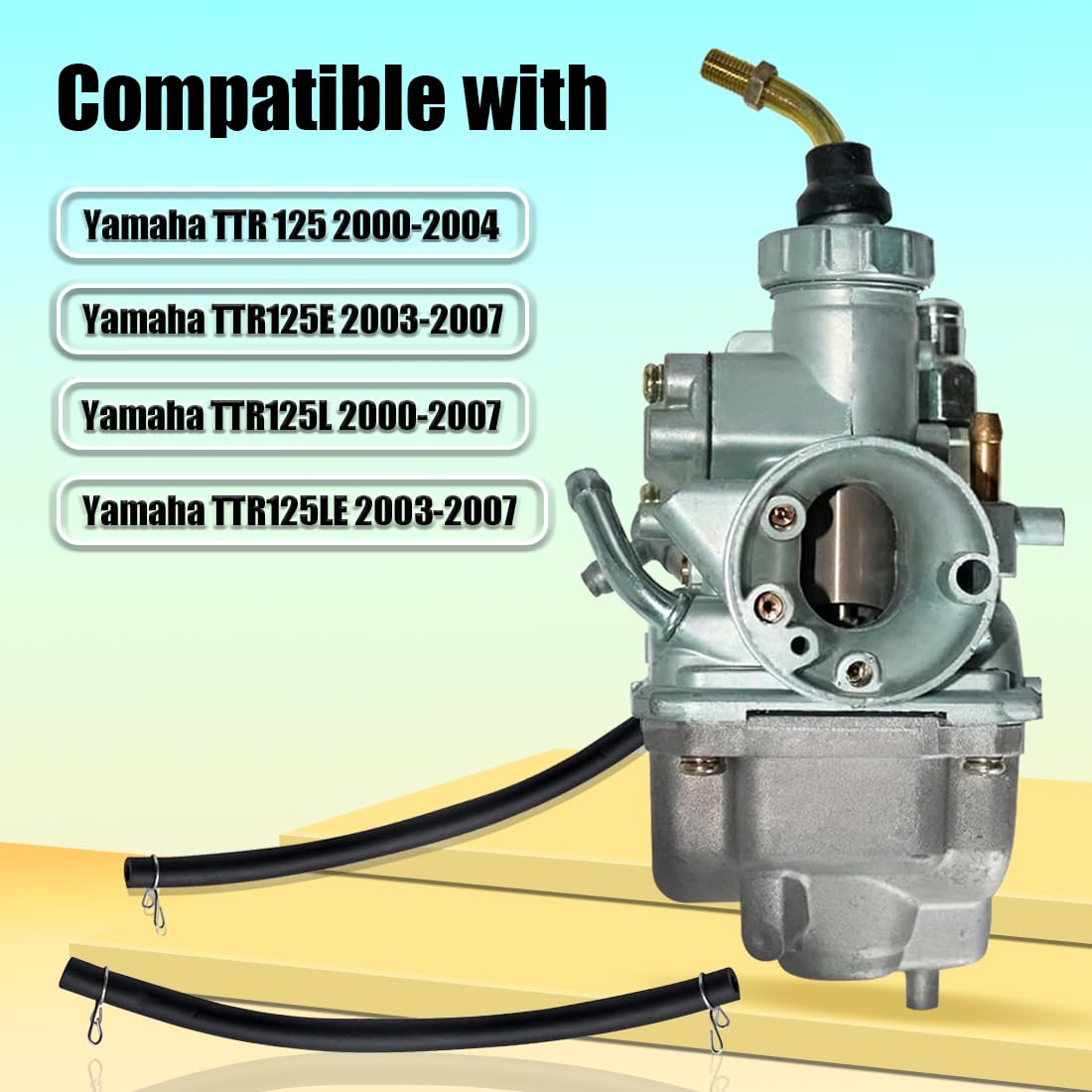 Oriental Power Carburetor for Yamaha TTR125 2000-2007, Model 1101, Includes Choke Plunger Kit