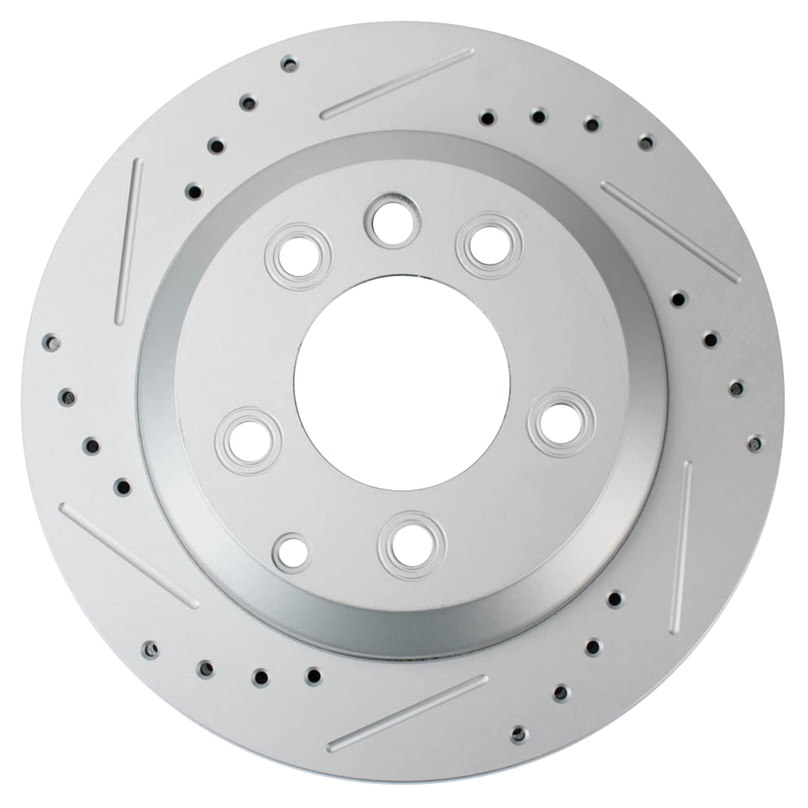 Trq Rear Performance Brake Rotors Set Vented Premium G-Coated Cross Drilled & Slotted Compatible With 2007-2015 Audi Q7 2003-201