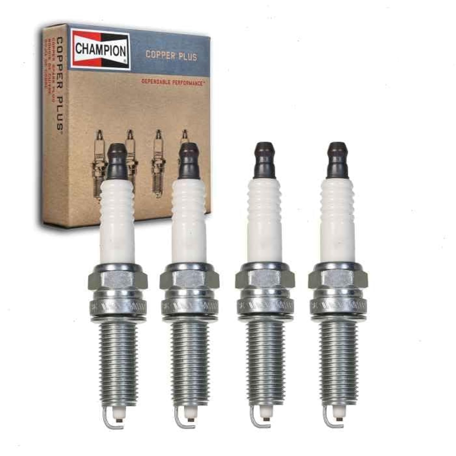 4 pc Champion Copper Plus Spark Plugs compatible with Hyundai Sonata 1.6L 2.0L 2.4L L4 2015-2019